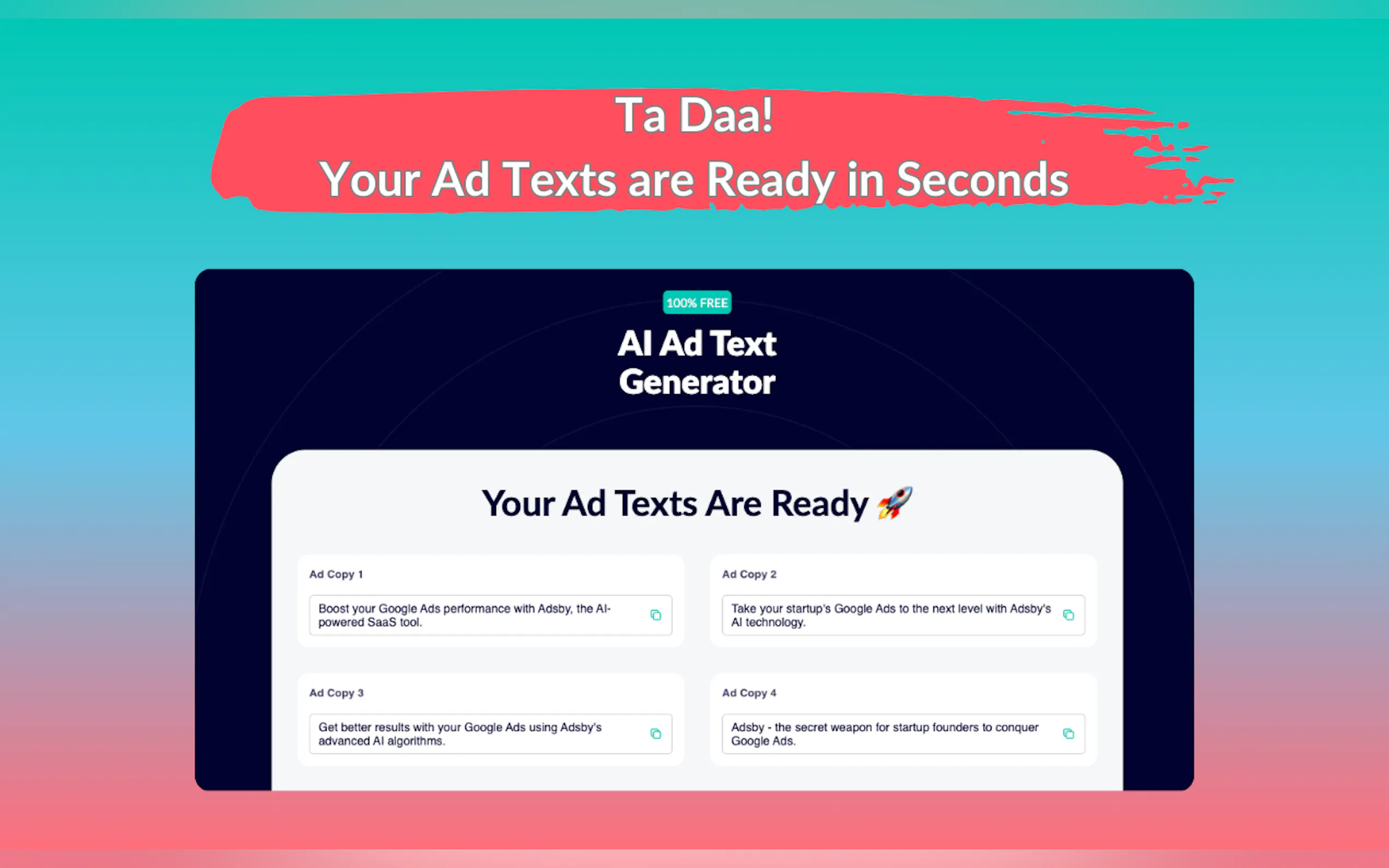 Screenshot 3 of 100% Free AI Ad Text Generator