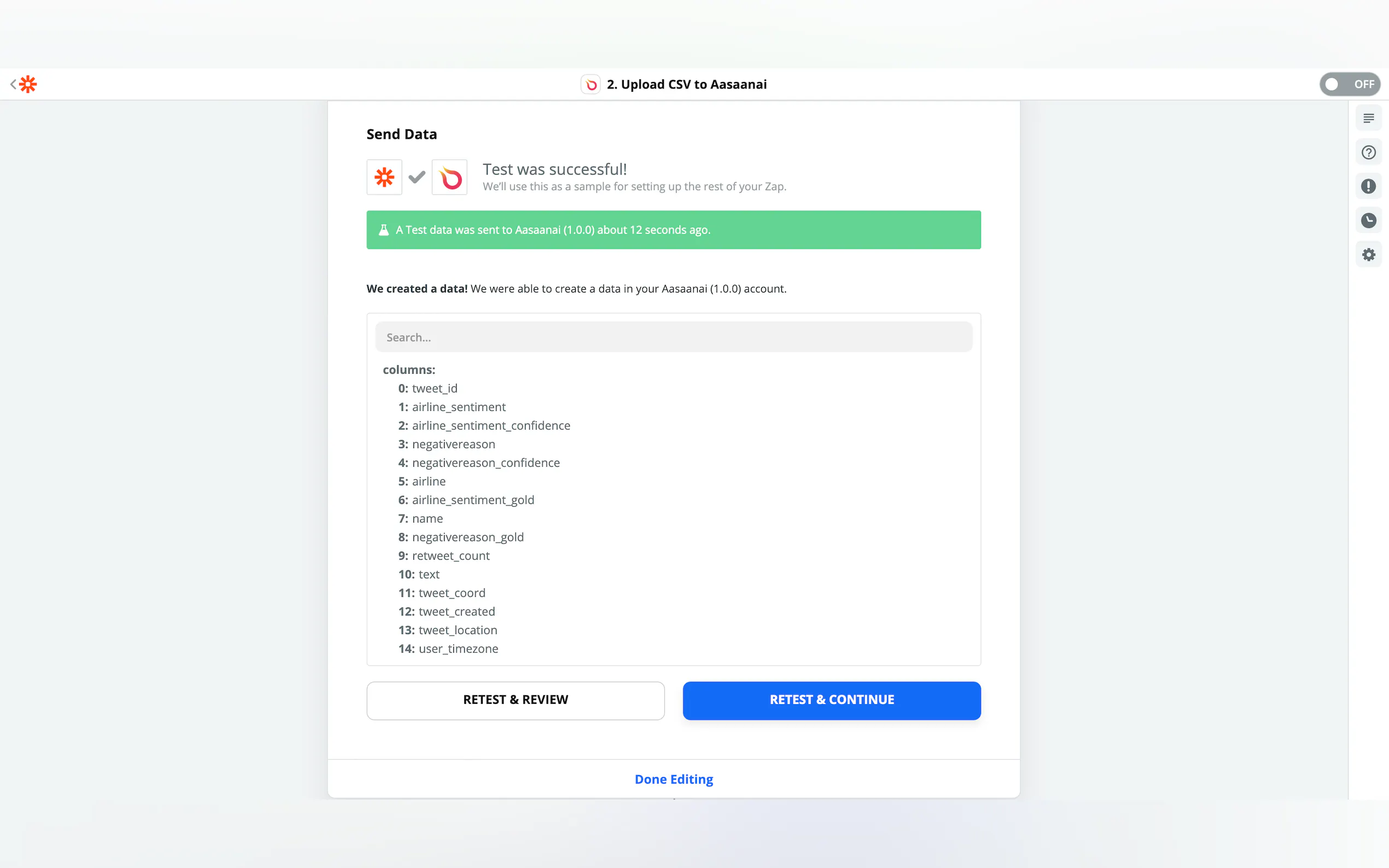 Screenshot 3 of Aasaanai for Zapier