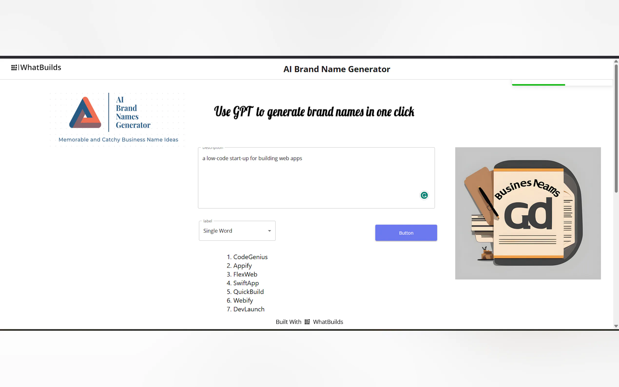 Screenshot 3 of AI Brand Name Generator