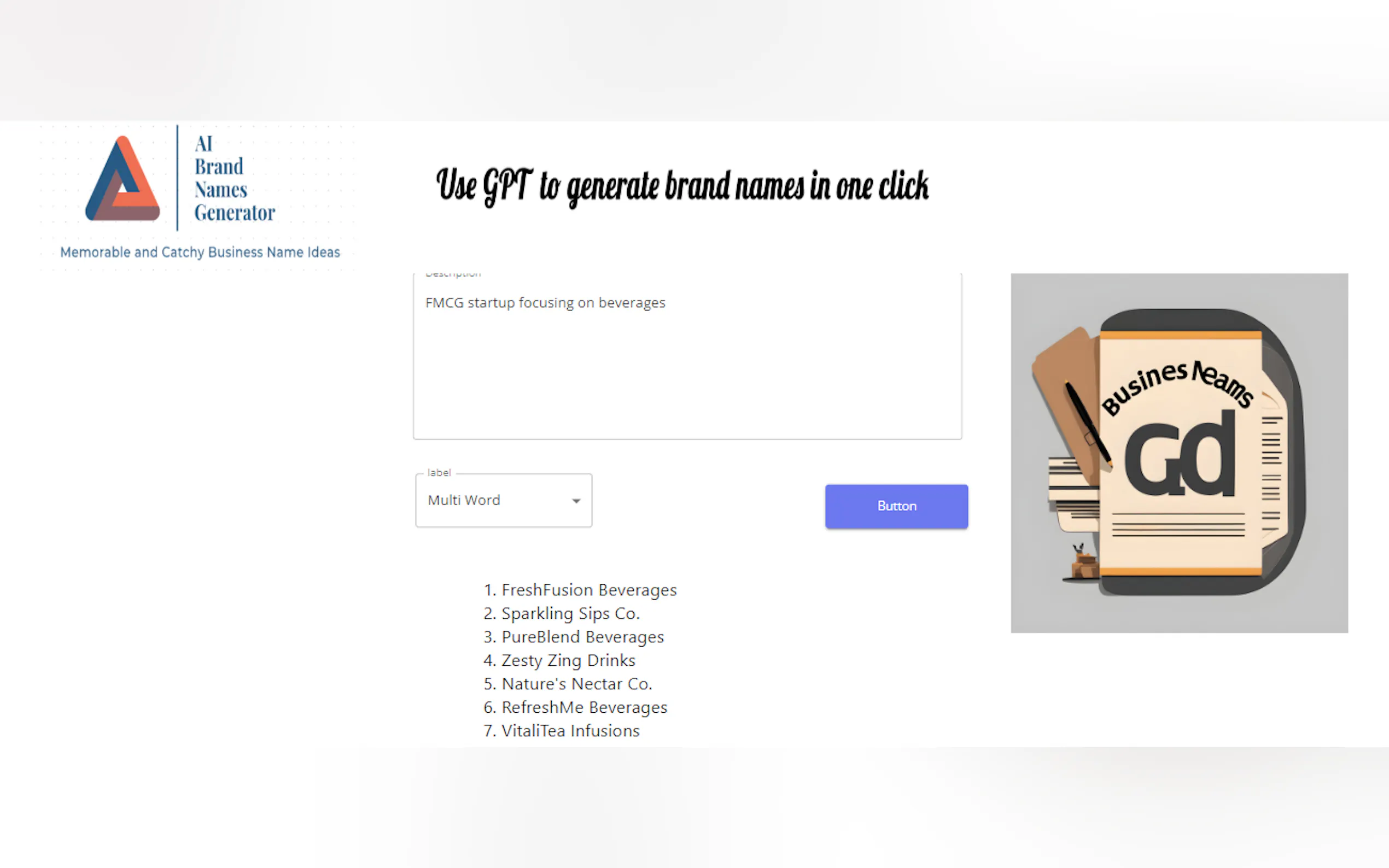Screenshot 4 of AI Brand Name Generator