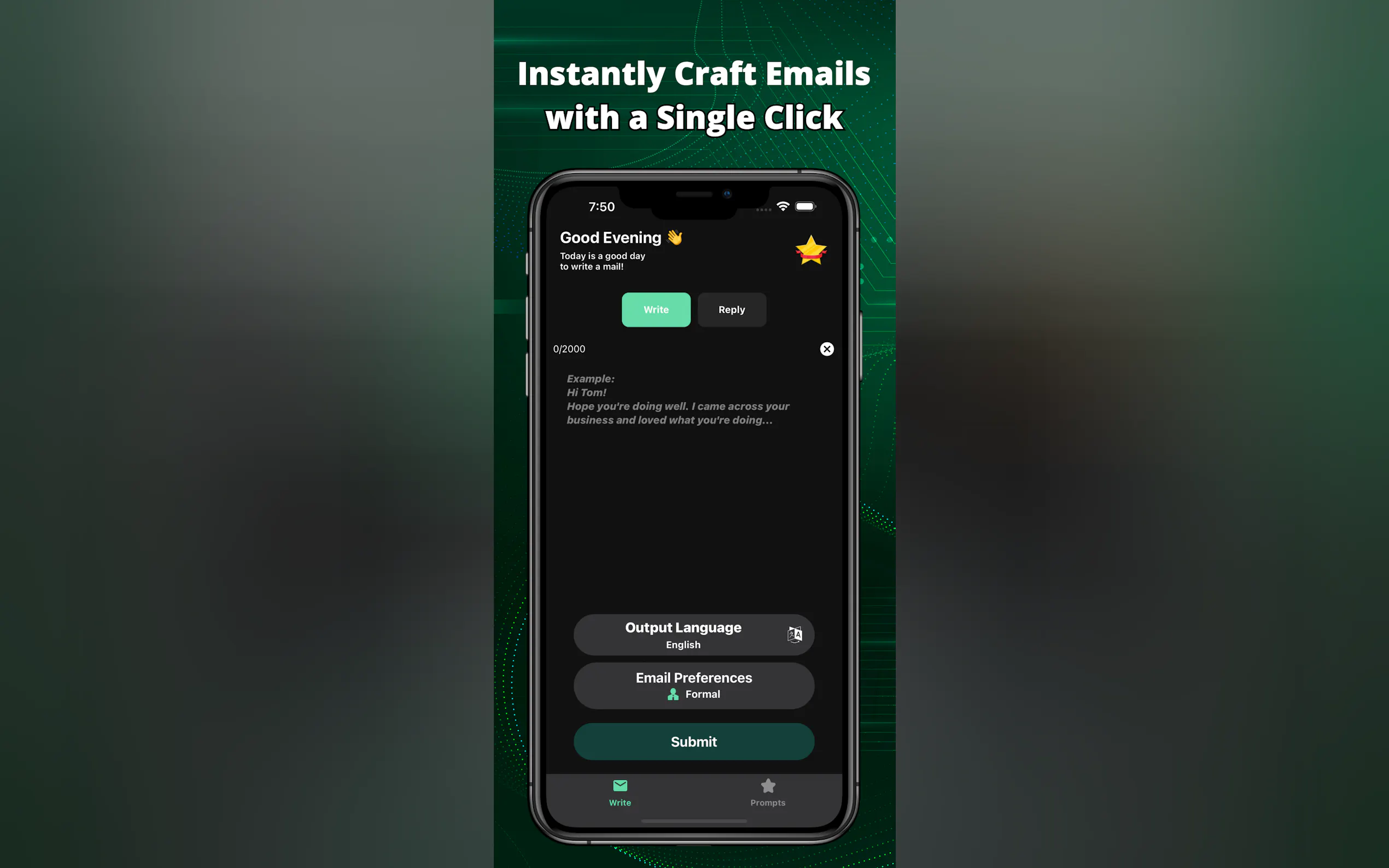 Screenshot 2 of AI Email Writer App: TextX