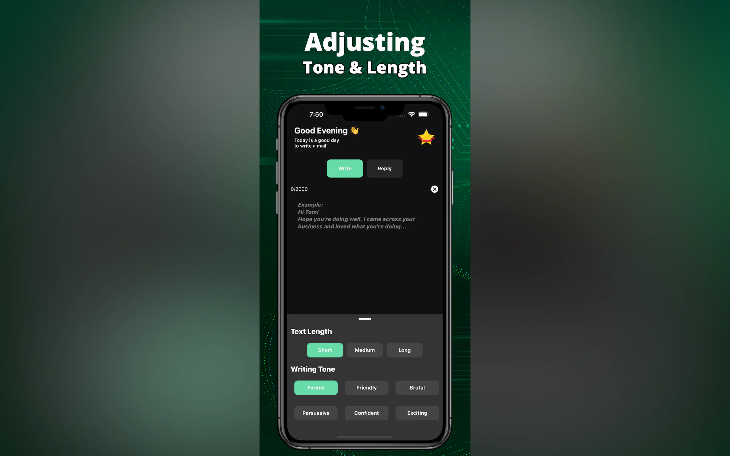 Screenshot 3 of AI Email Writer App: TextX