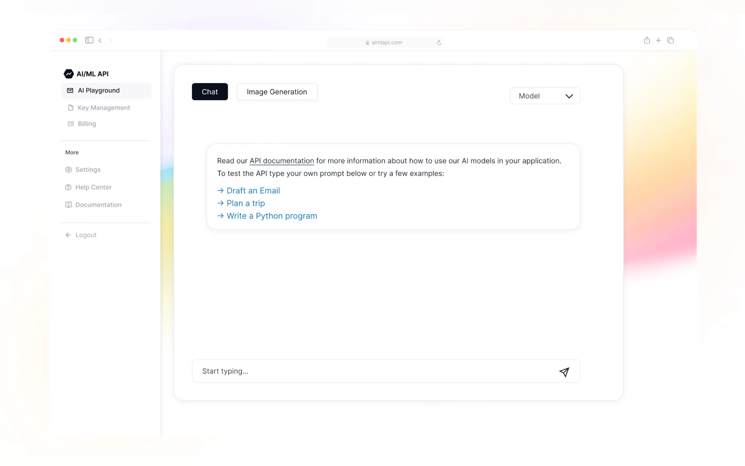 Screenshot 3 of AI/ML API