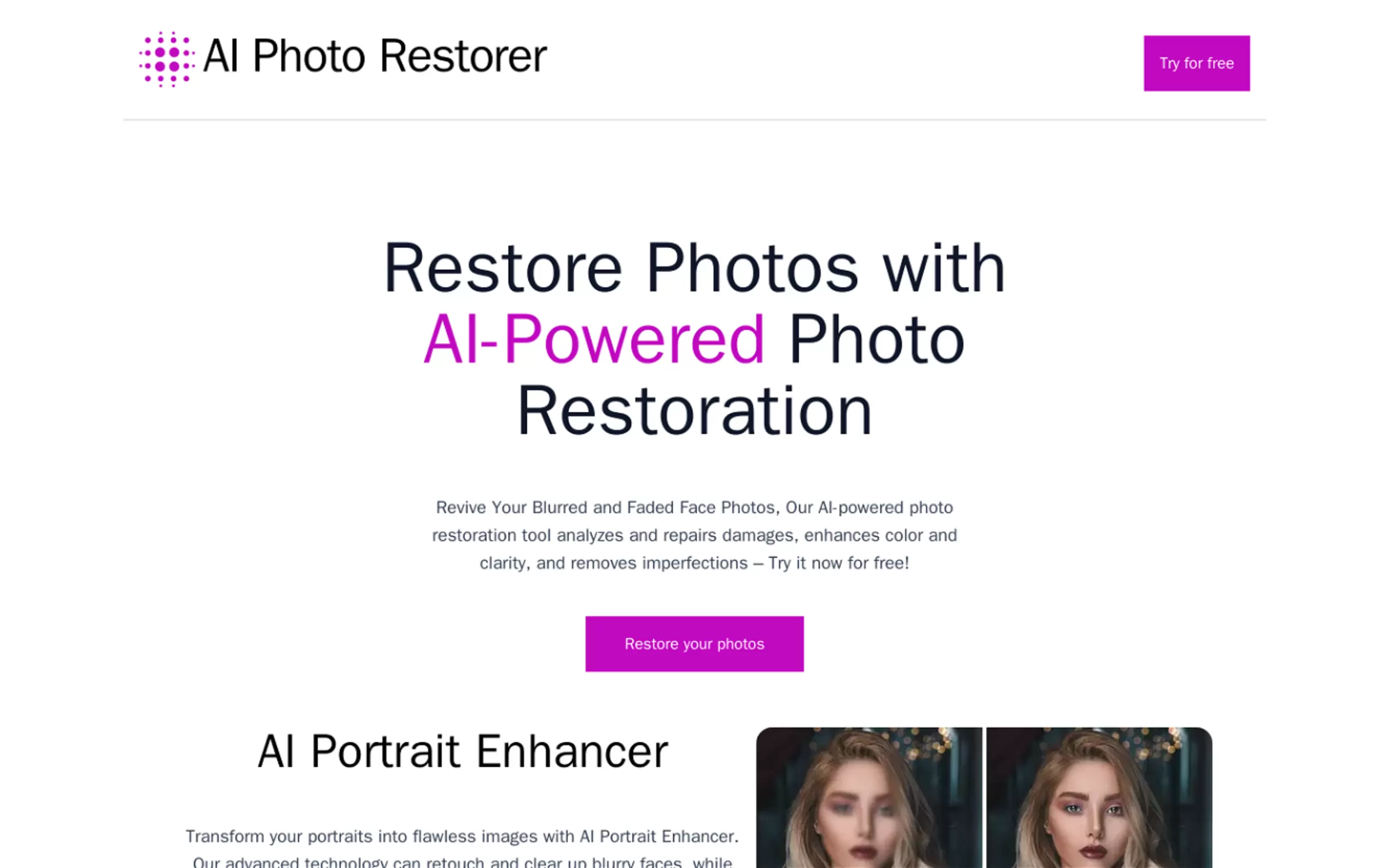 AI photo restorer