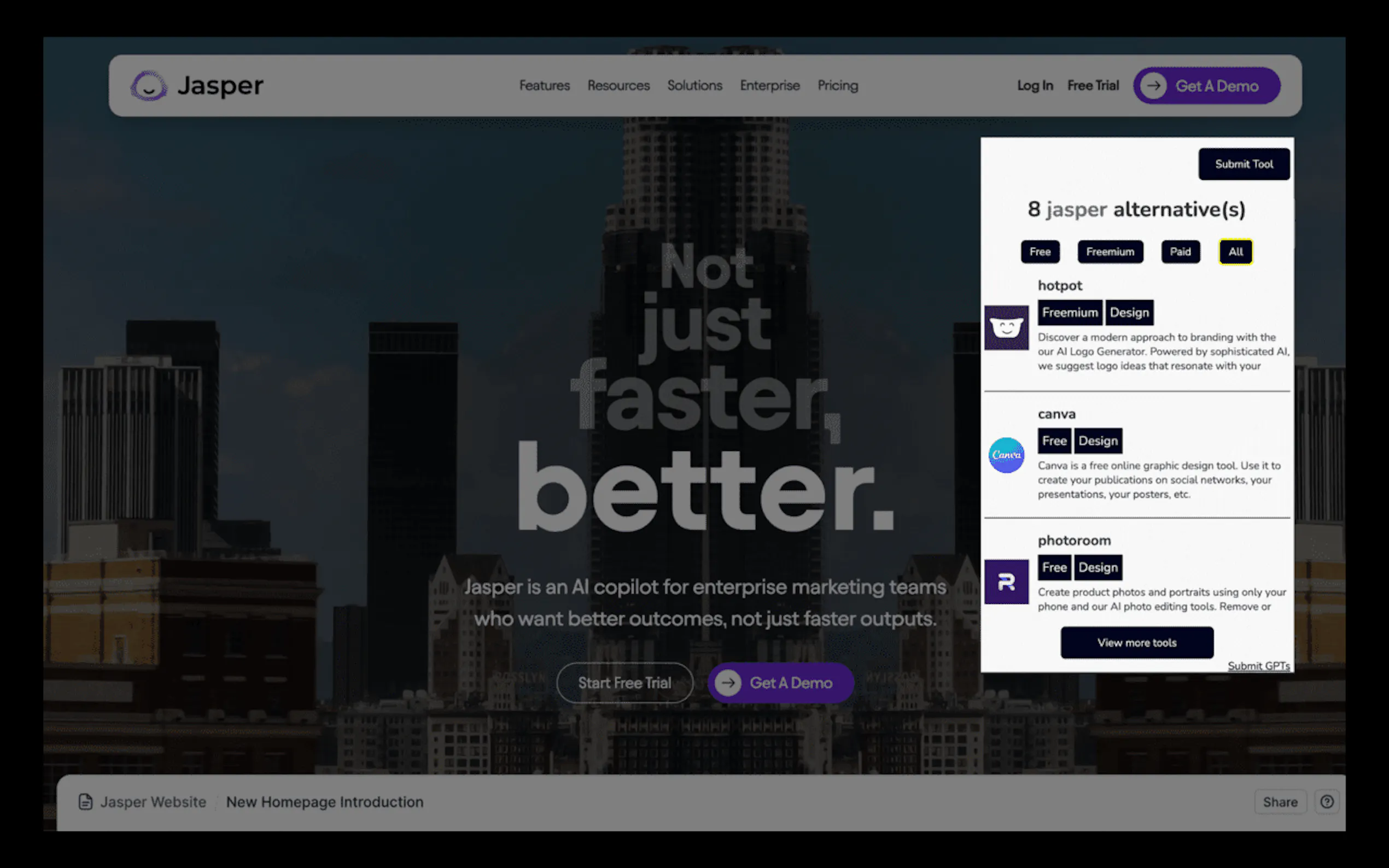 Screenshot 2 of AI Tools Alternatives: Chrome Extension