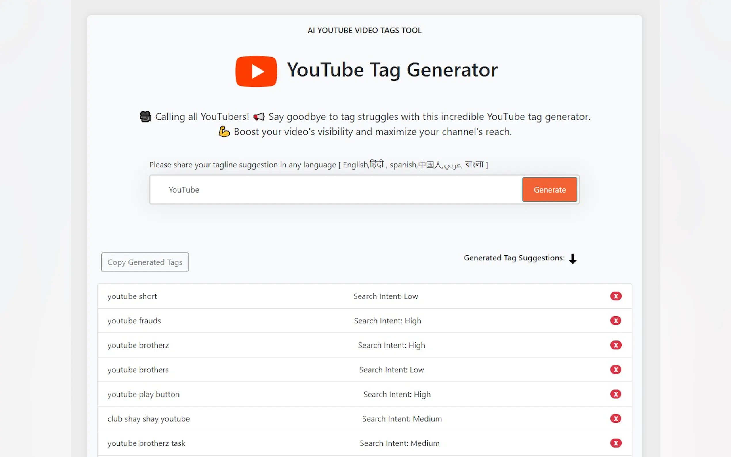 Screenshot 2 of AI YouTube Tag Generator