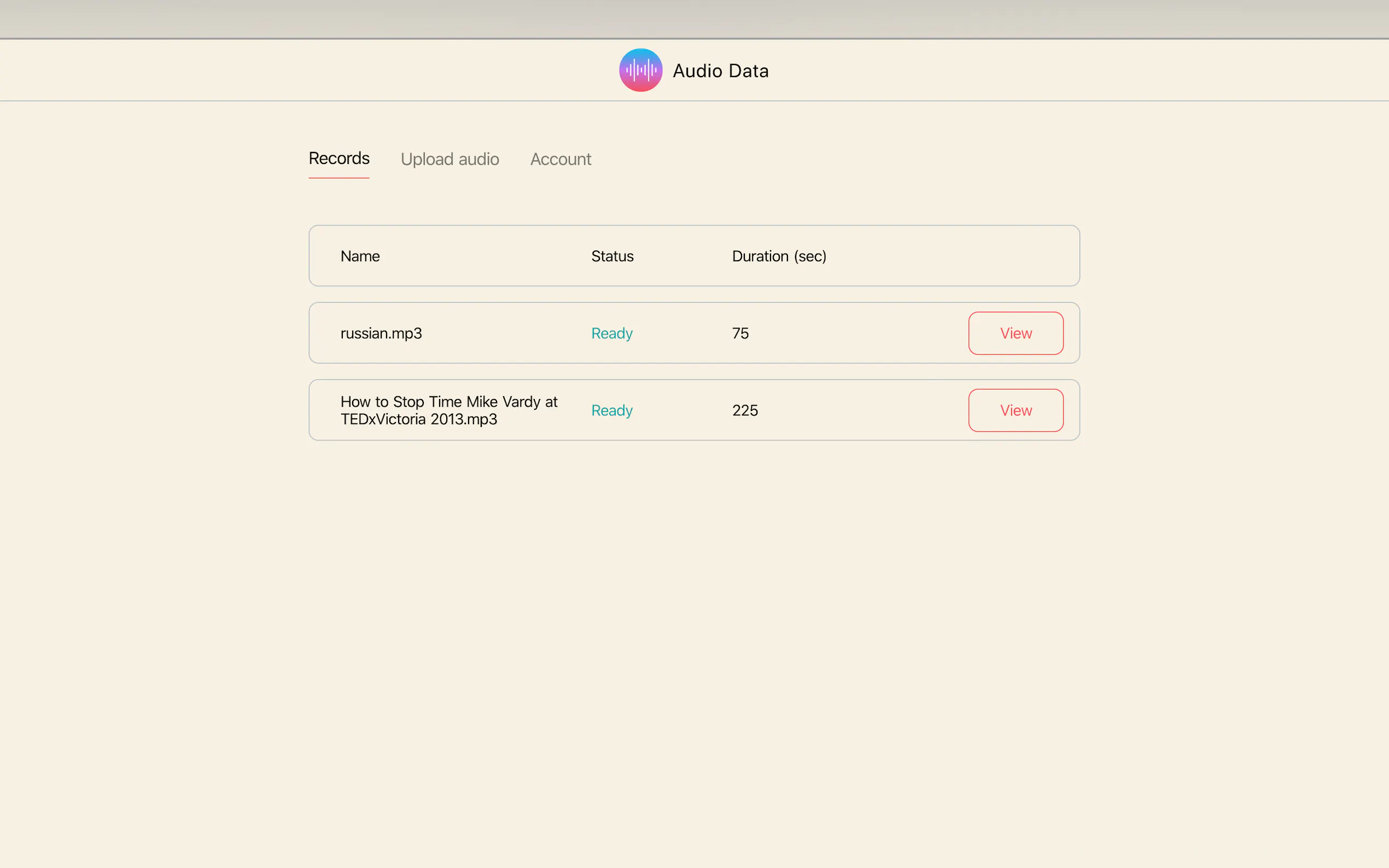 Screenshot 3 of Audio Data