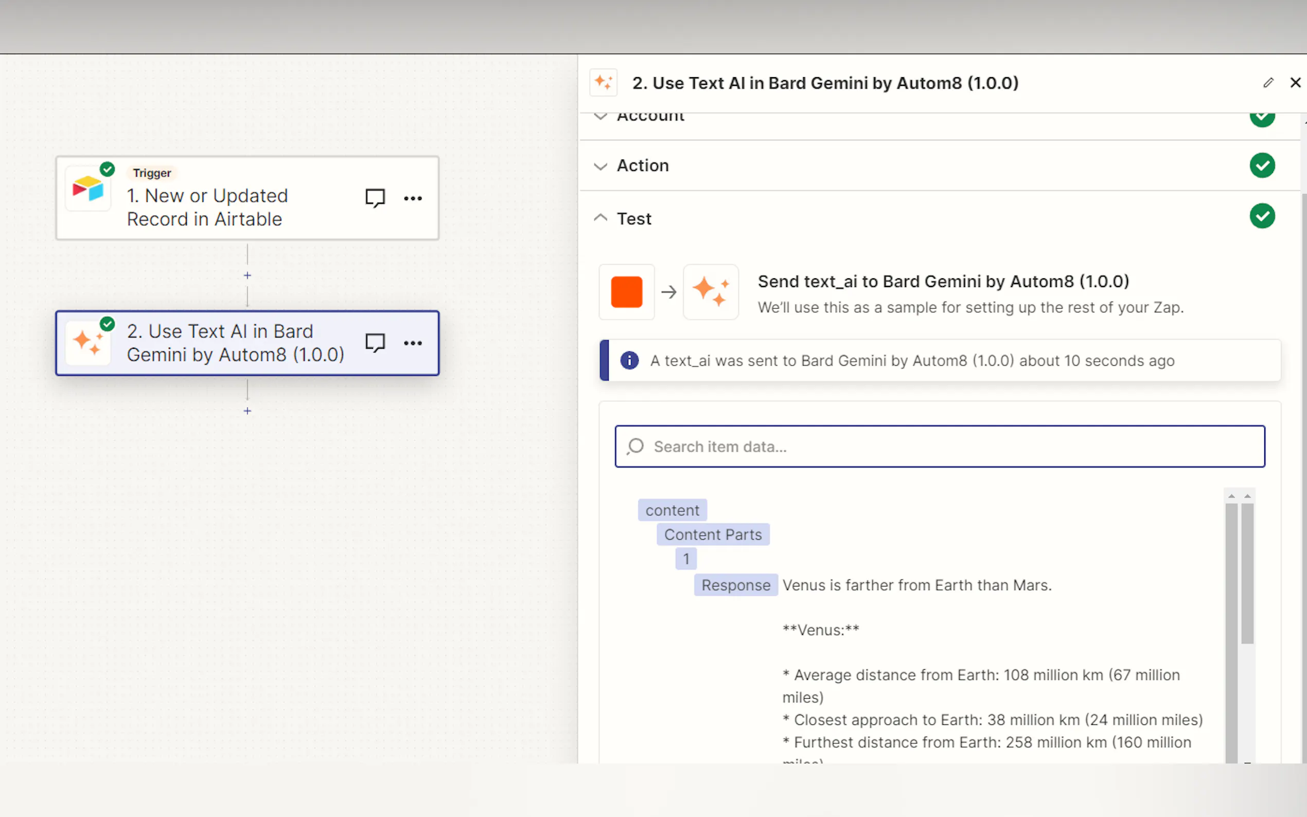 Screenshot 2 of Bard AI for Zapier 