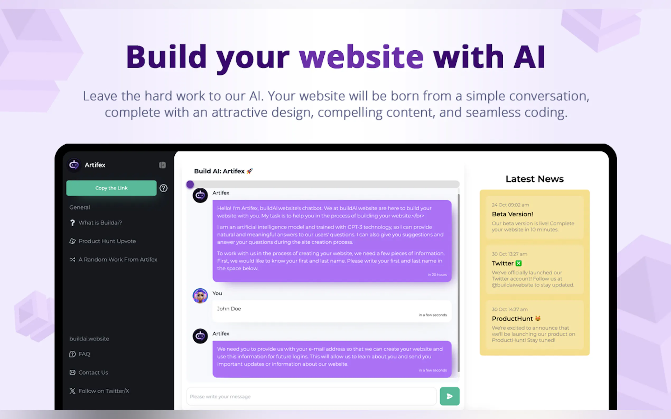 Screenshot 2 of Buildai Website