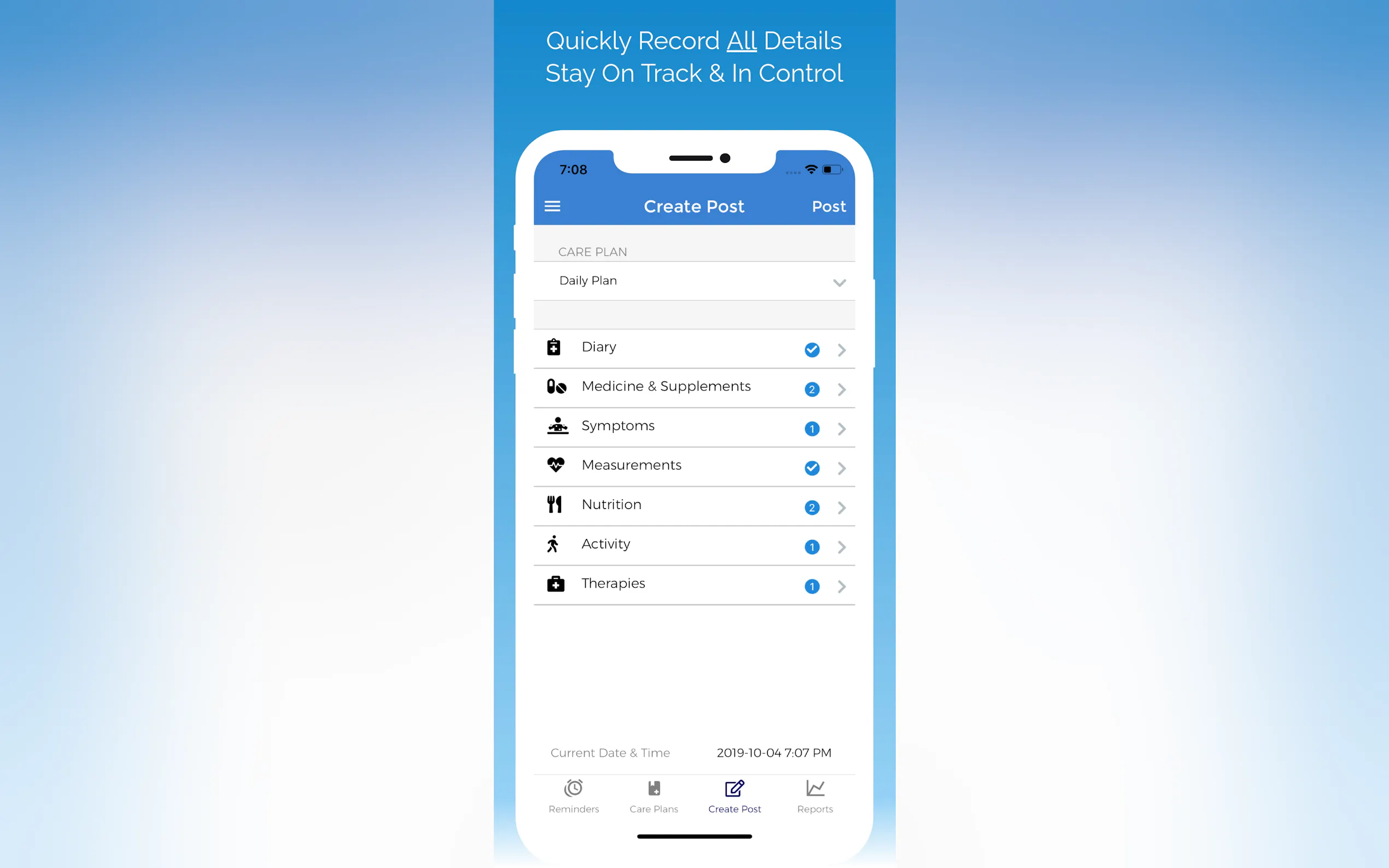Screenshot 2 of CareClinic Self-Care App