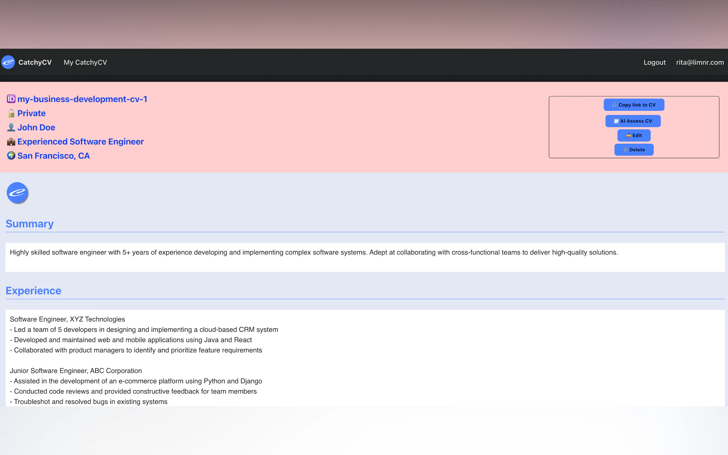 Screenshot 4 of CatchyCV