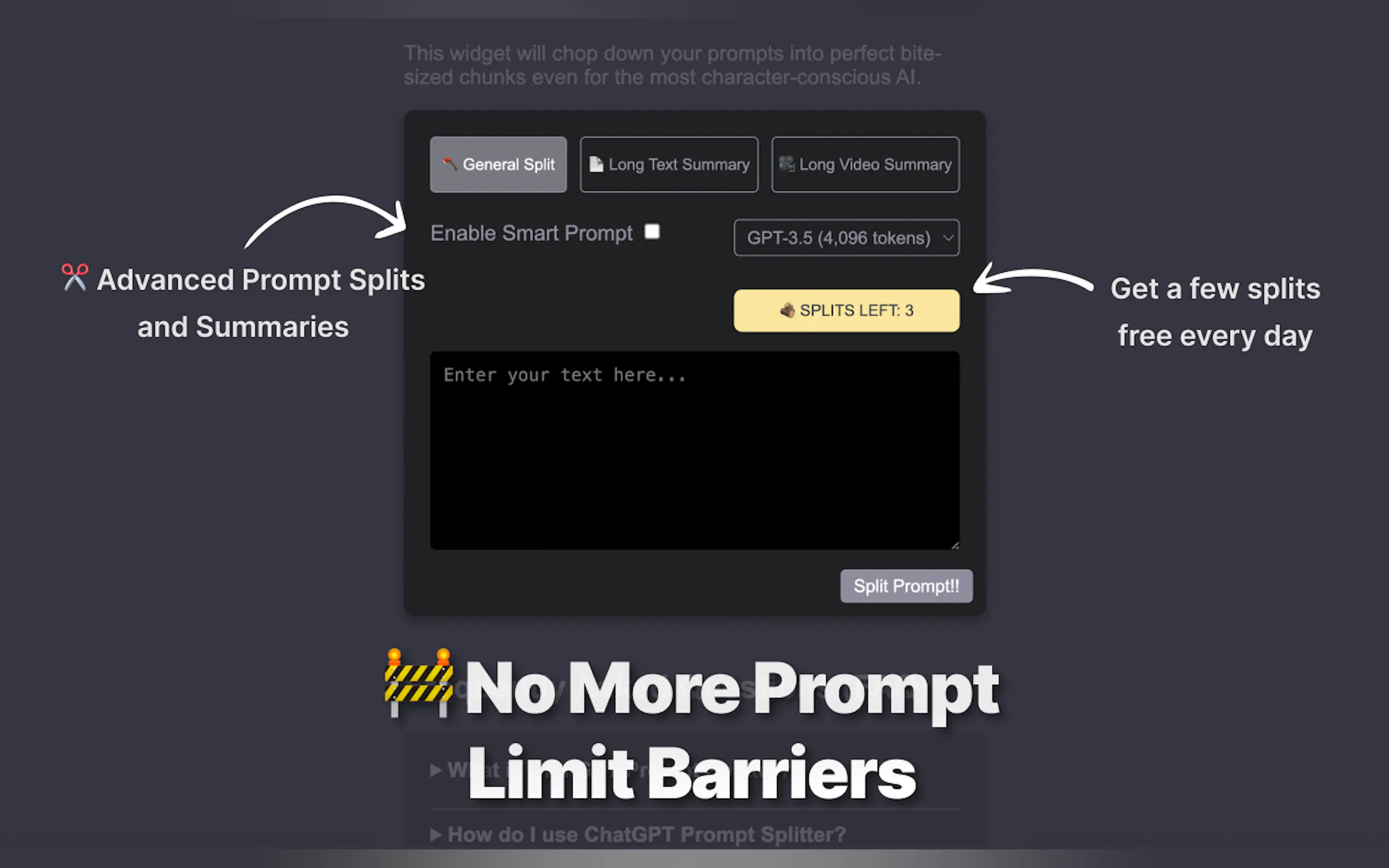 Screenshot 2 of ChatGPT Prompt Splitter