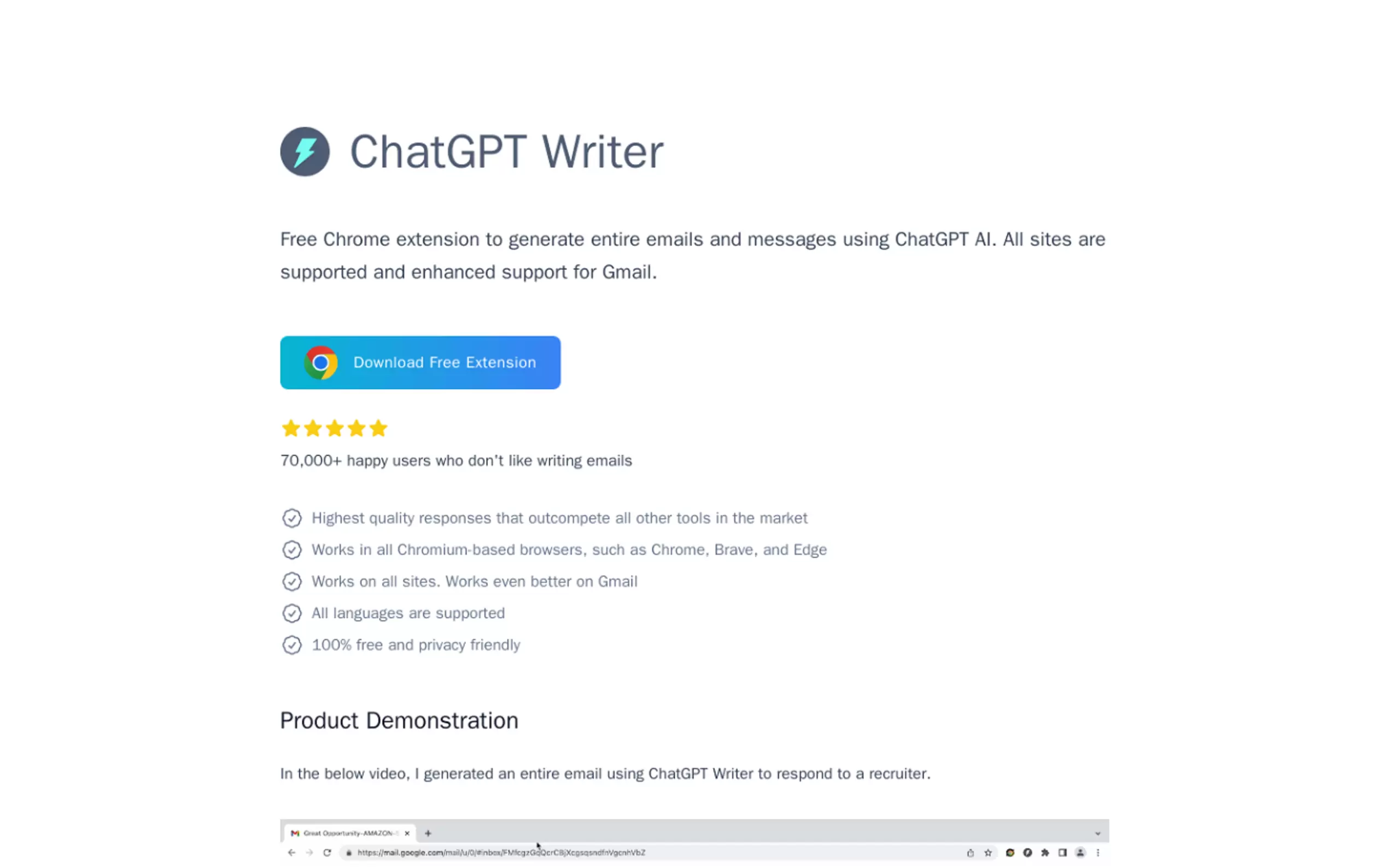 ChatGPT Writer