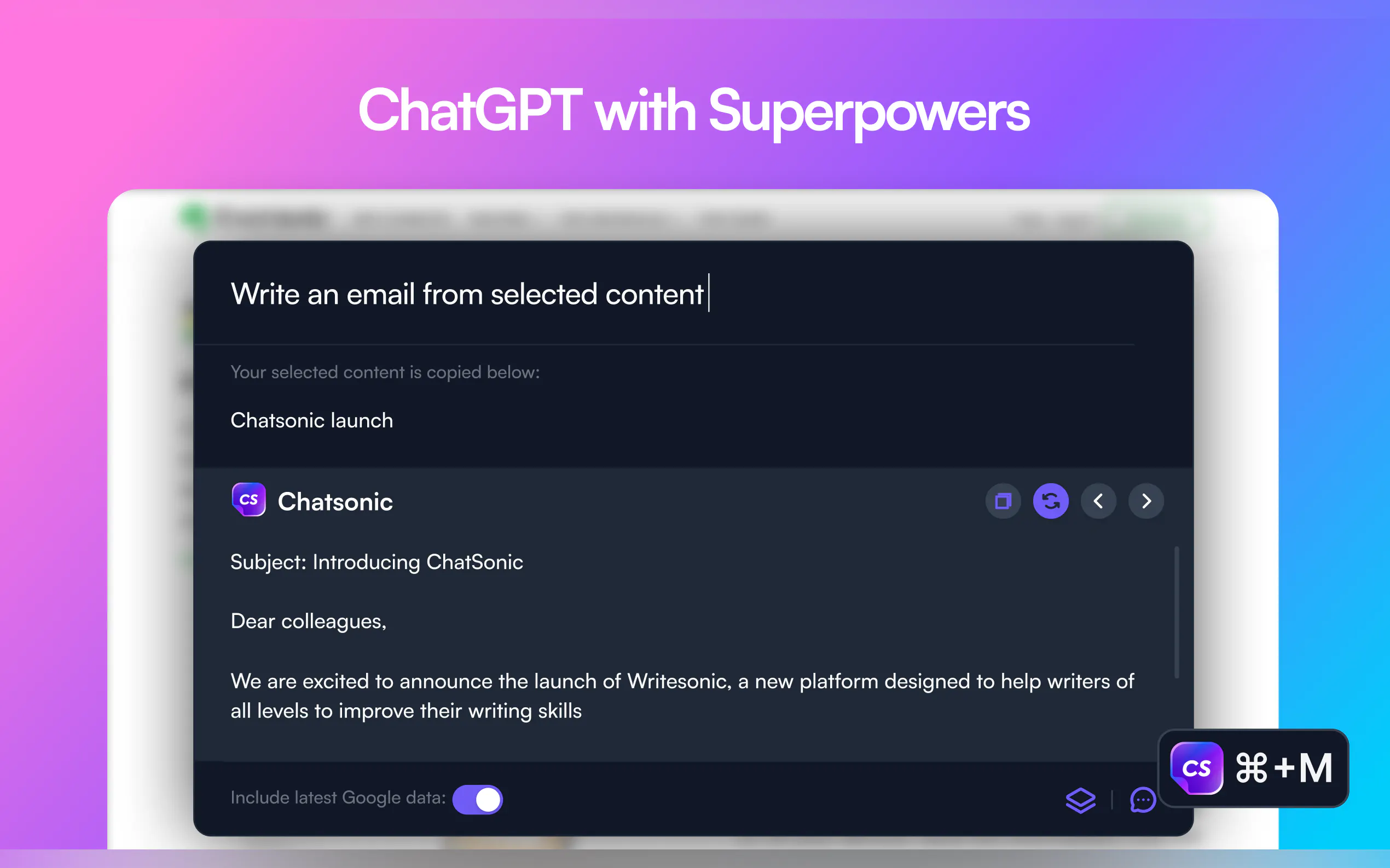Screenshot 2 of ChatSonic - ChatGPT Chrome Extension