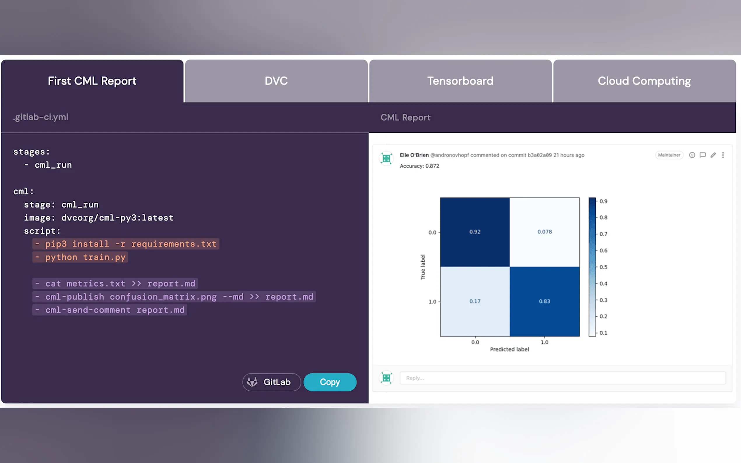 Screenshot 2 of CML - CI/CD for Machine Learning