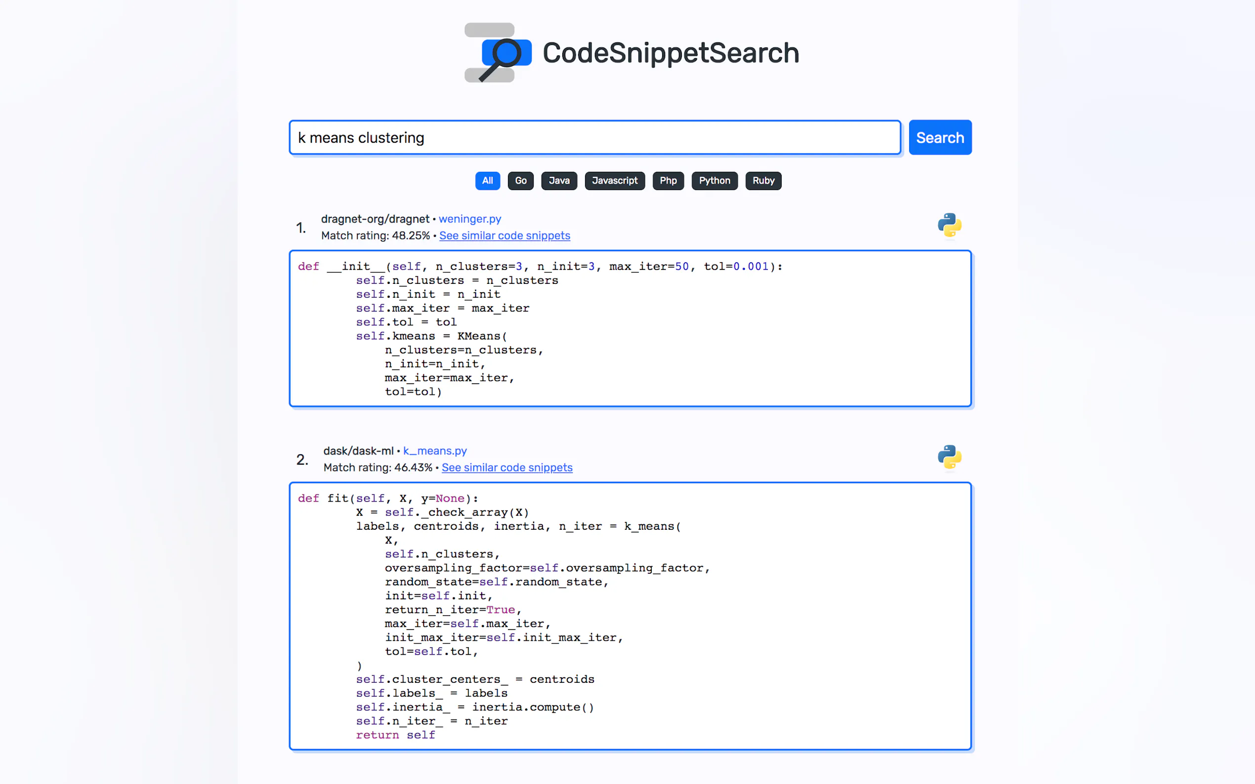 CodeSnippetSearch