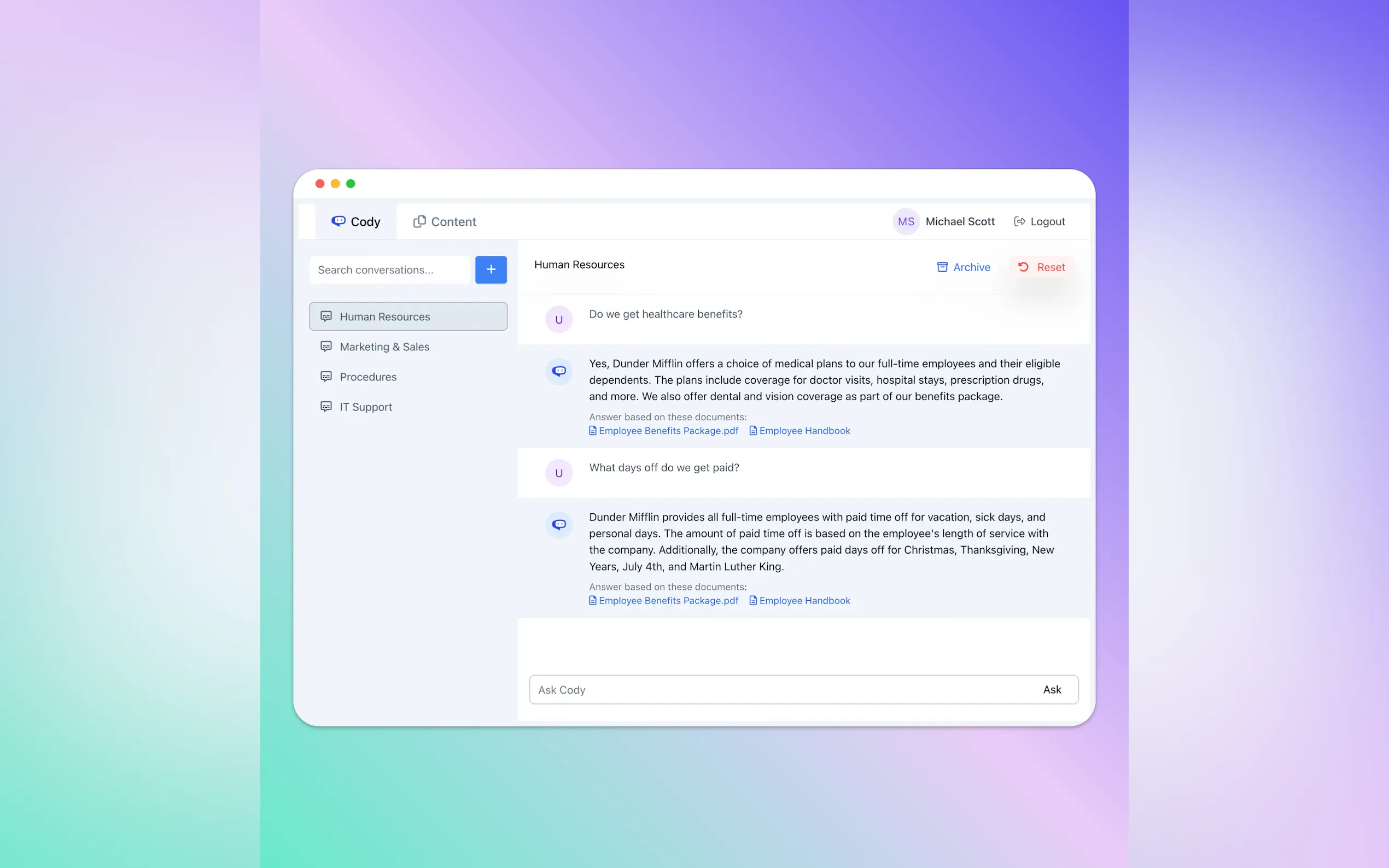 Screenshot 2 of Cody - AI for Business