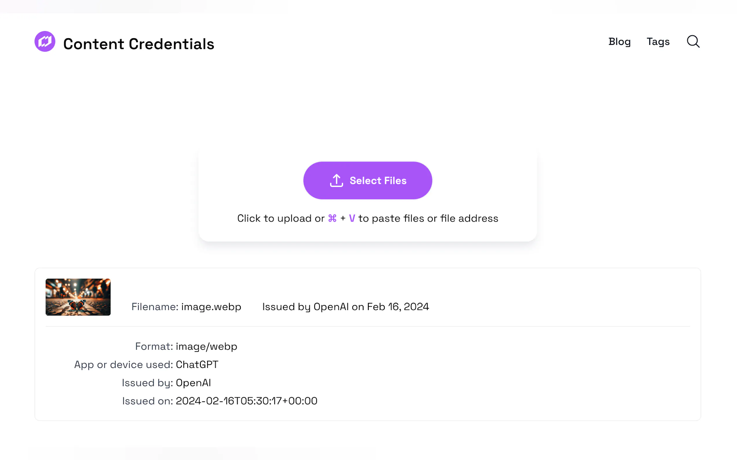 Content Credentials based on C2PA