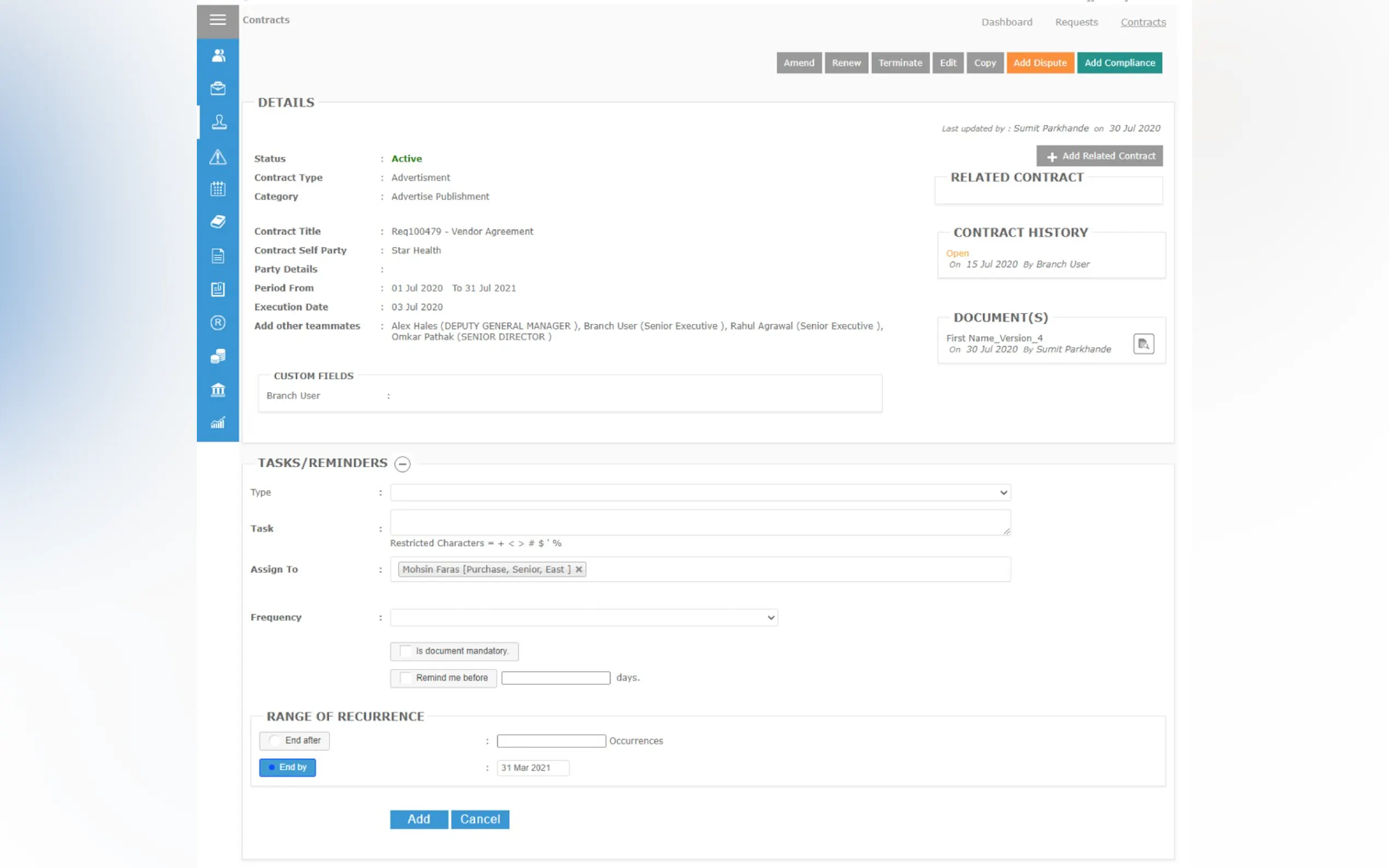 Screenshot 5 of Contract Lifecycle Management