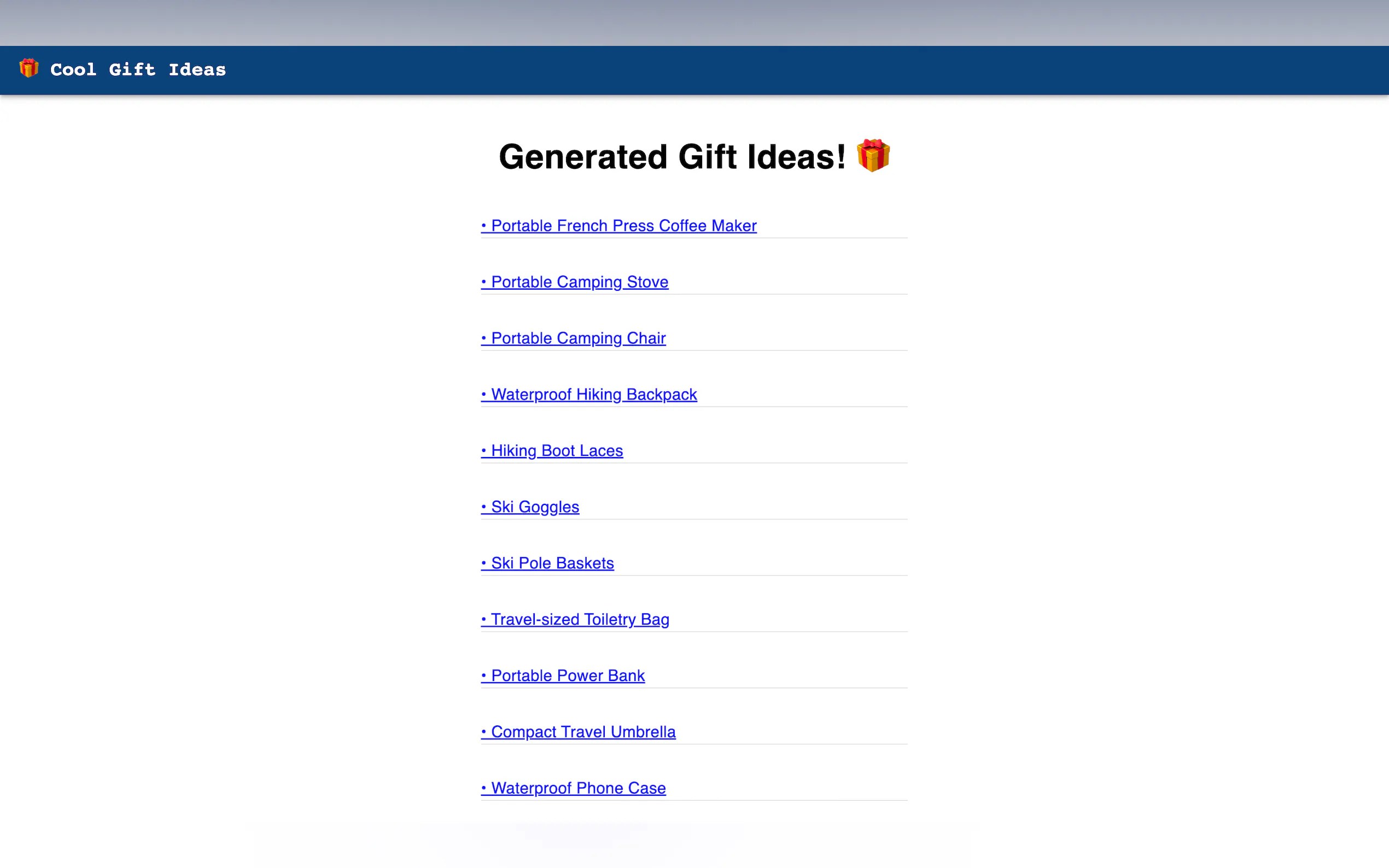 Screenshot 2 of CoolGiftIdeas.io