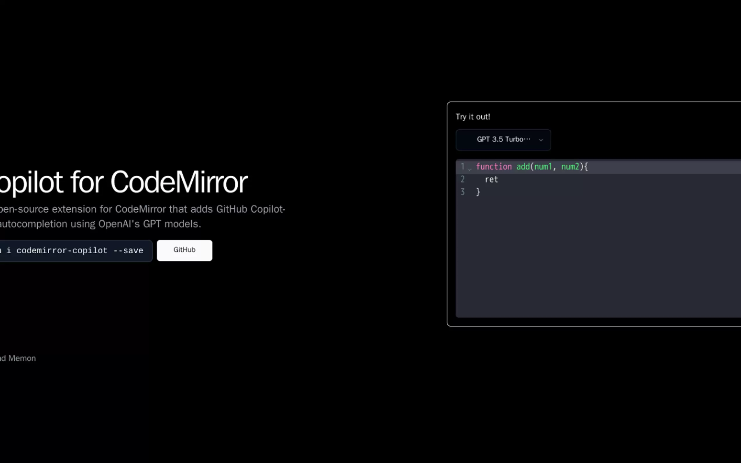 Copilot for CodeMirror