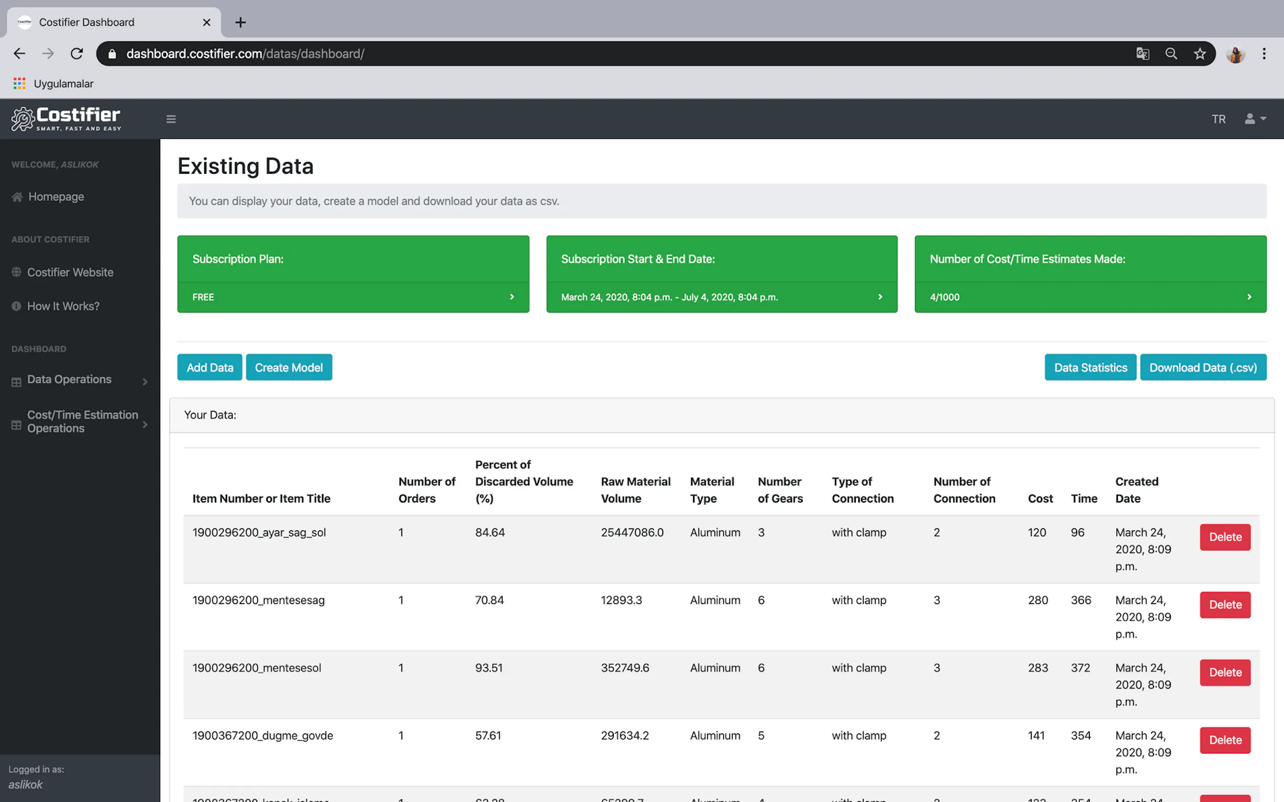 Screenshot 2 of Costifier