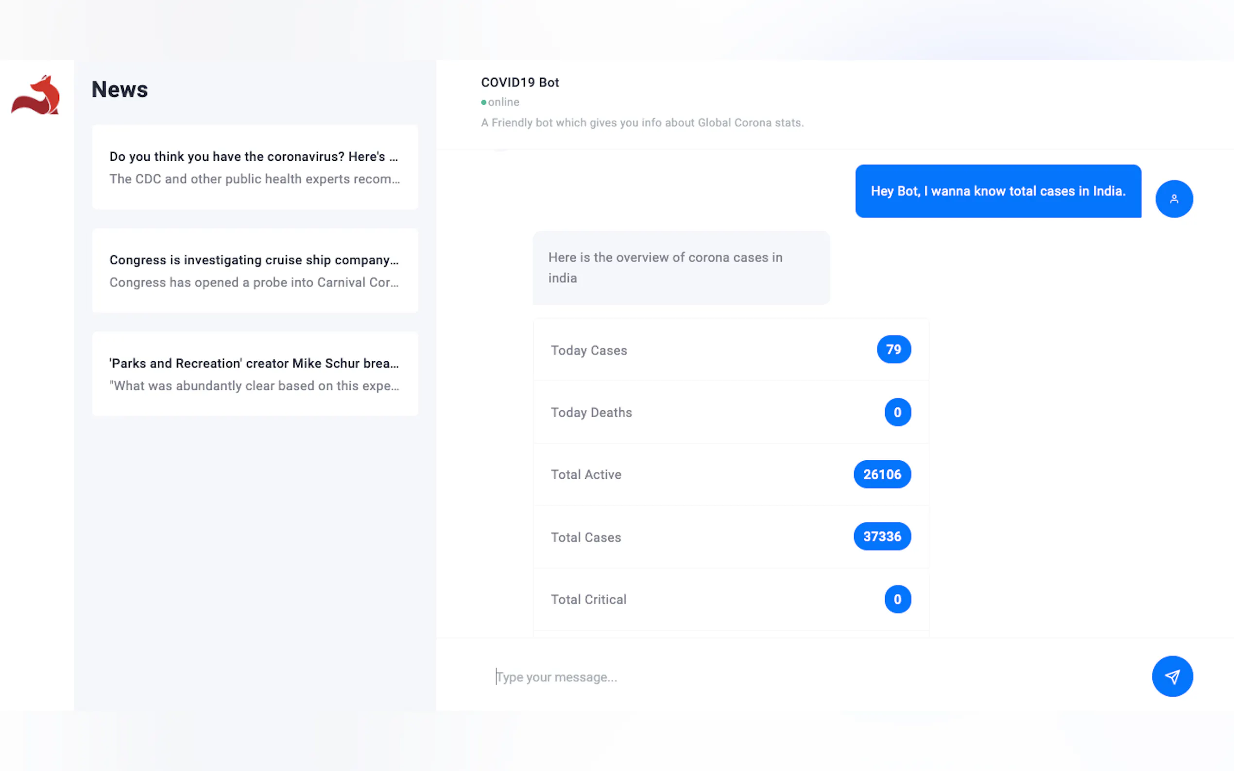 Screenshot 3 of CovidBot
