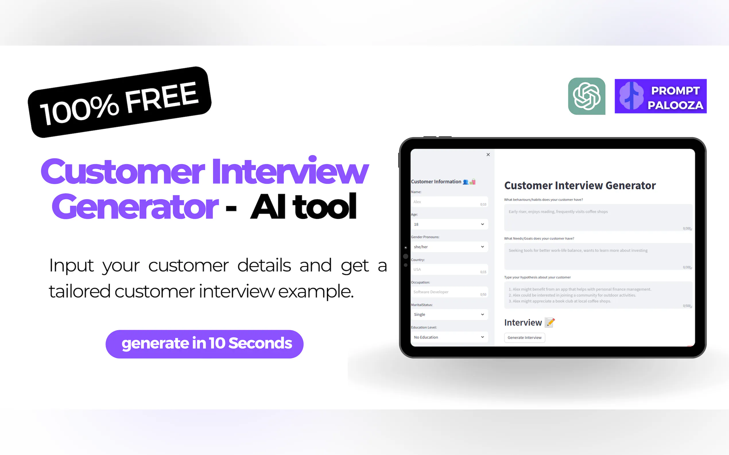 Customer Interview Generator