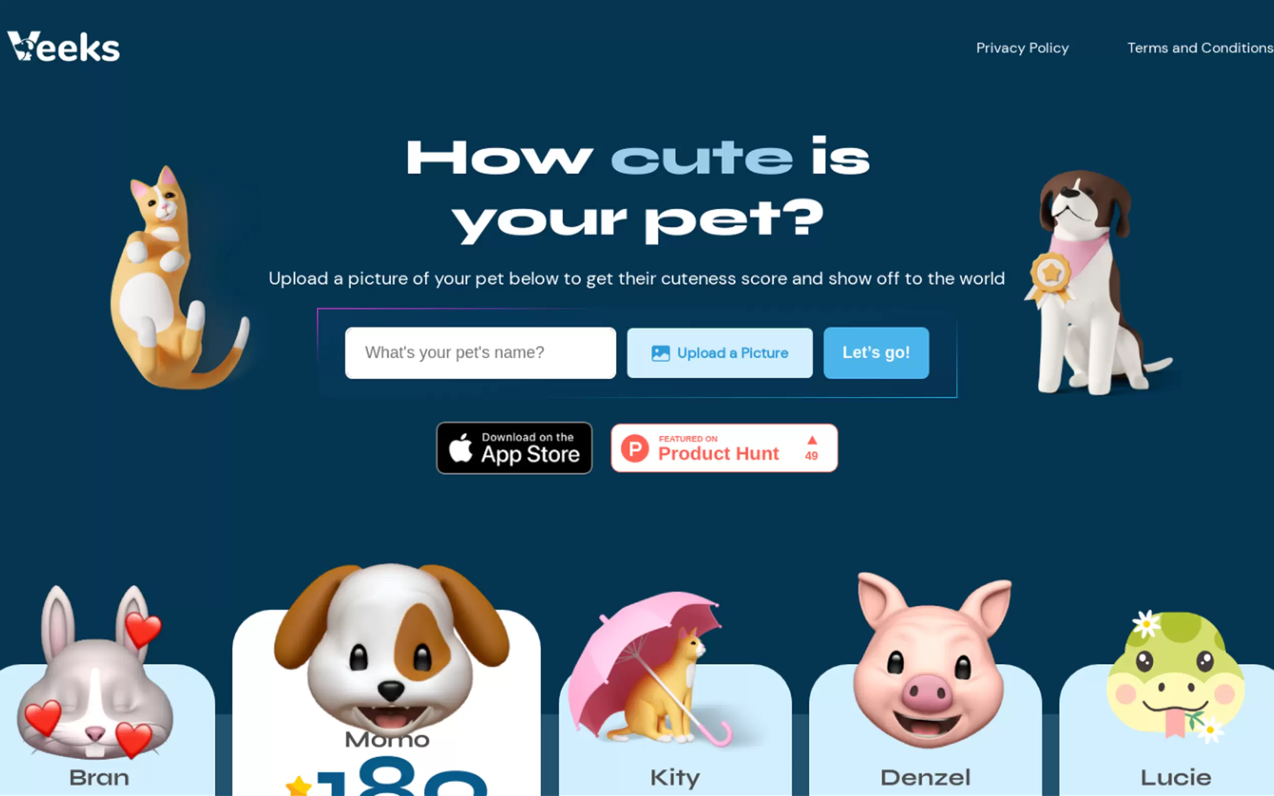 Cuteness Score from Veeks