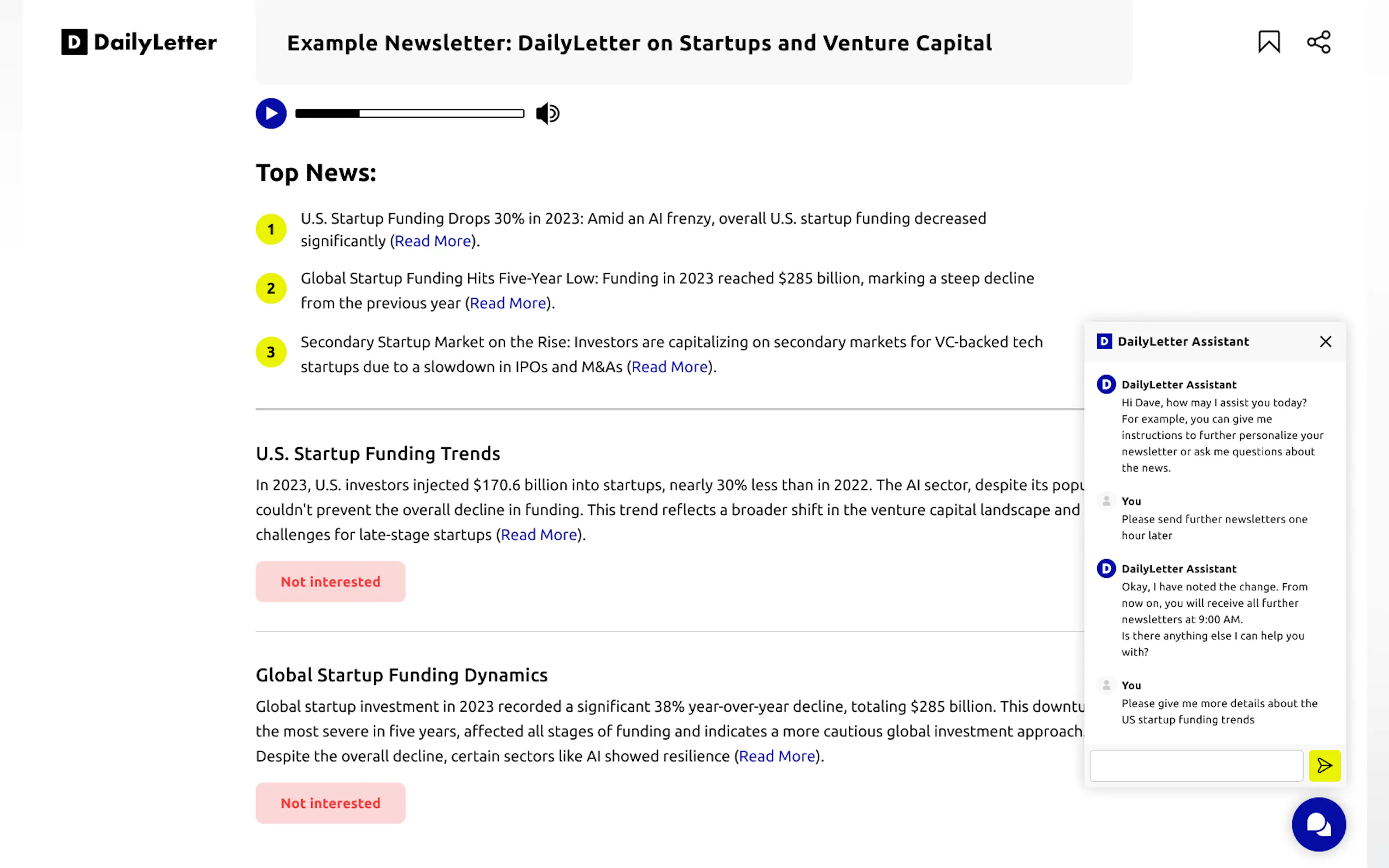 DailyLetter: News Tailored for You