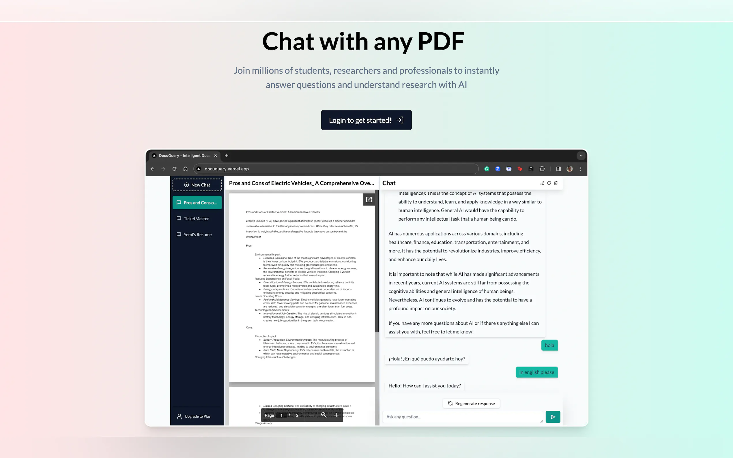 Screenshot 3 of DocuQuery - Interactive Q&A with Docs