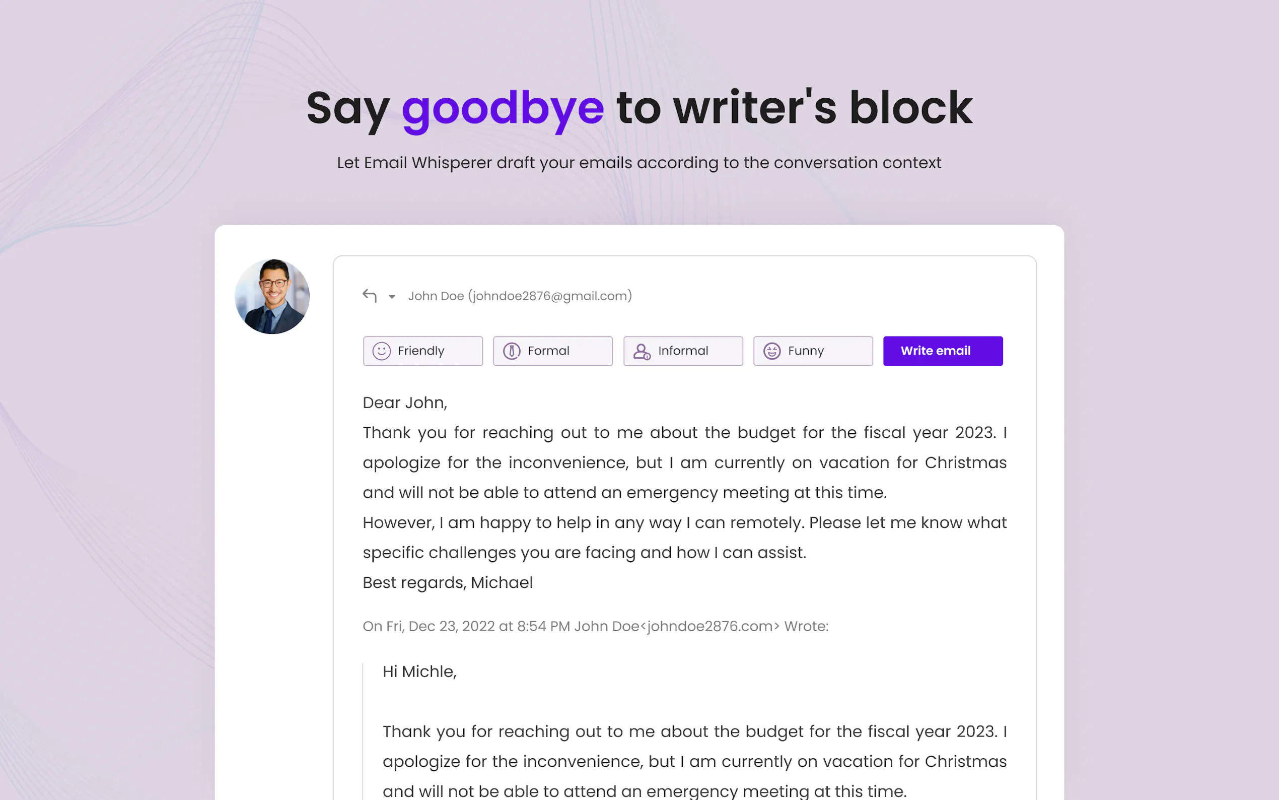 Screenshot 2 of Email Whisperer