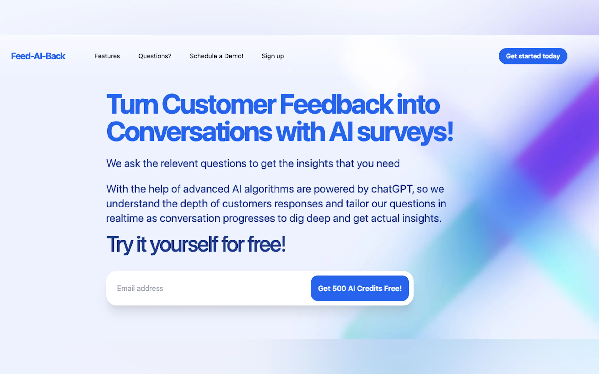 Feed-ai-back:AI driven customer feedback