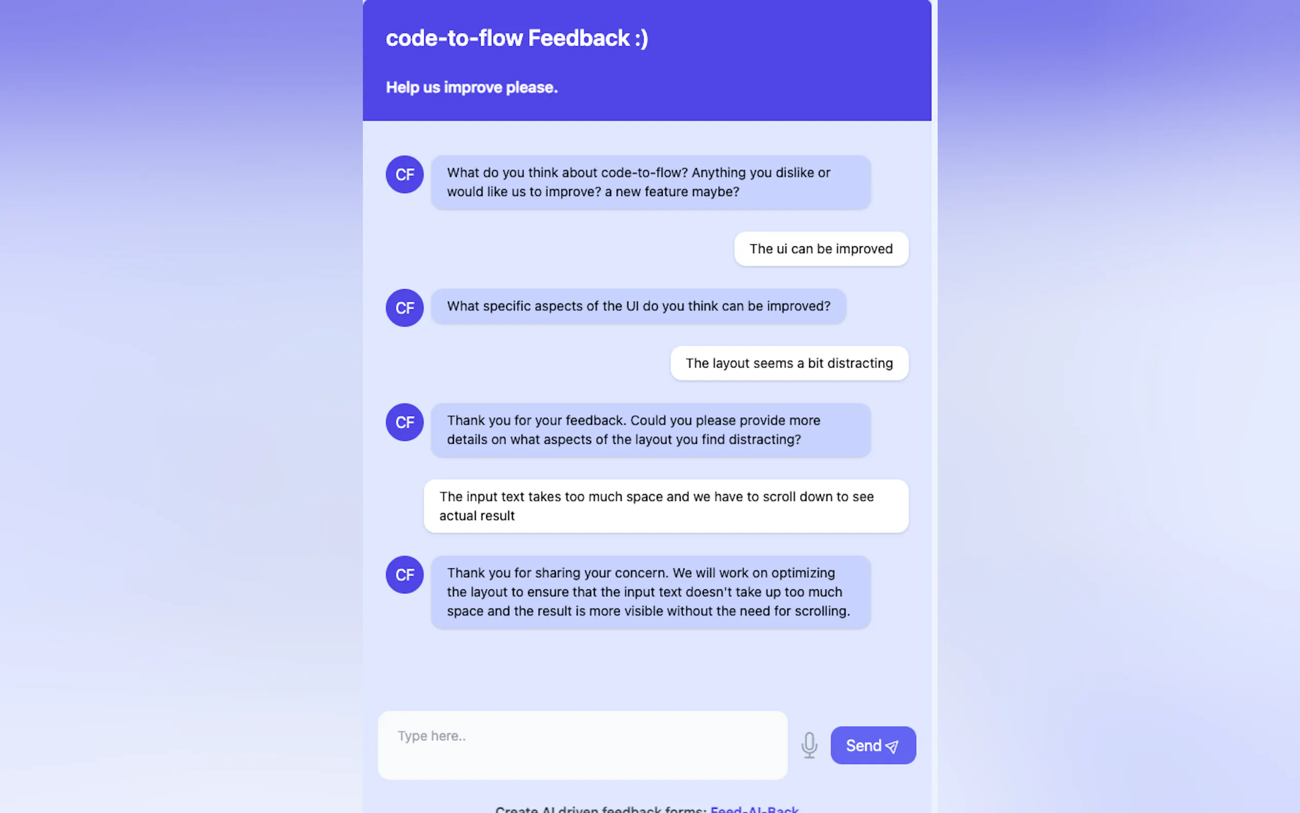 Screenshot 2 of Feed-ai-back:AI driven customer feedback