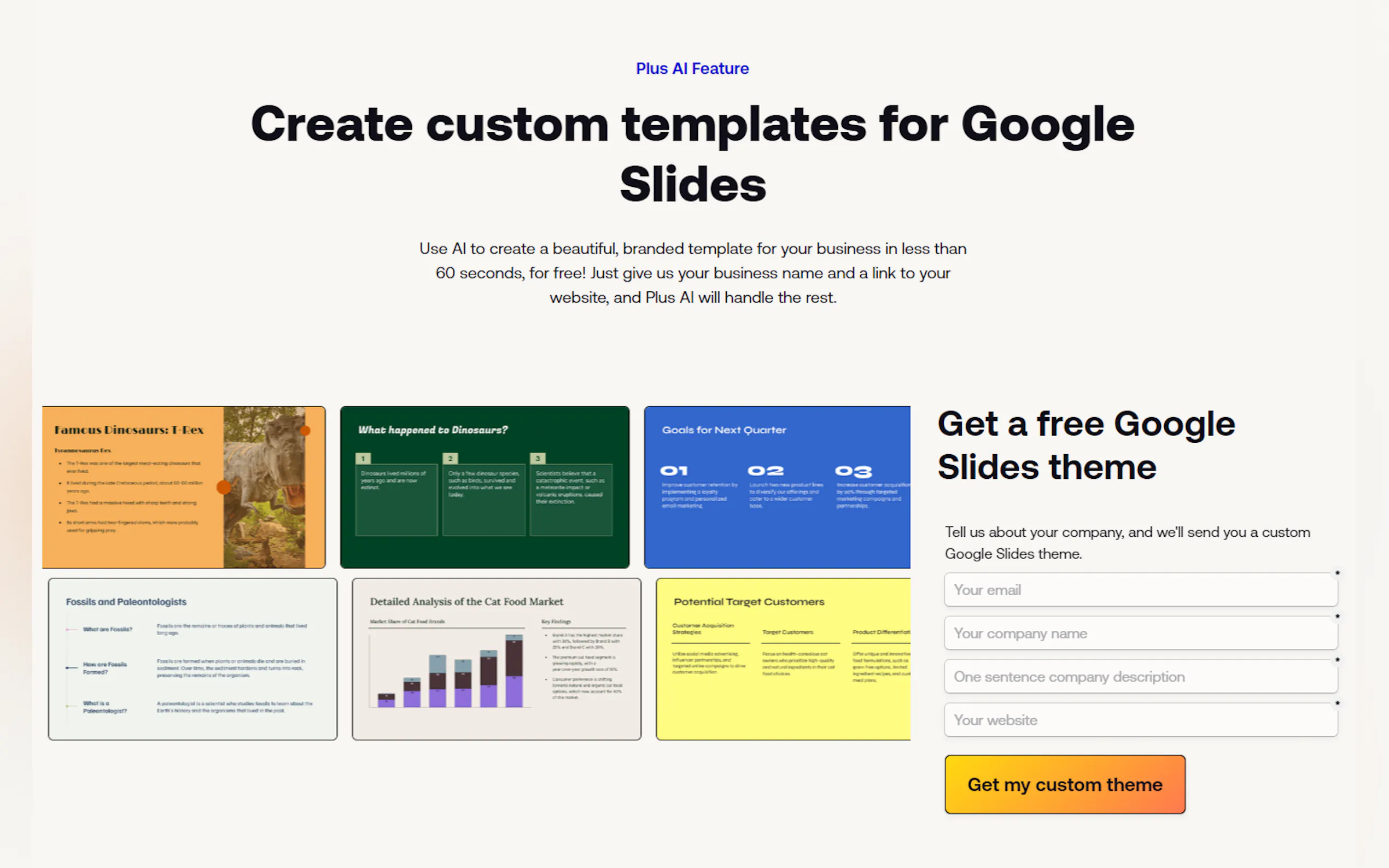 Screenshot 2 of Free Google Slides template by Plus AI