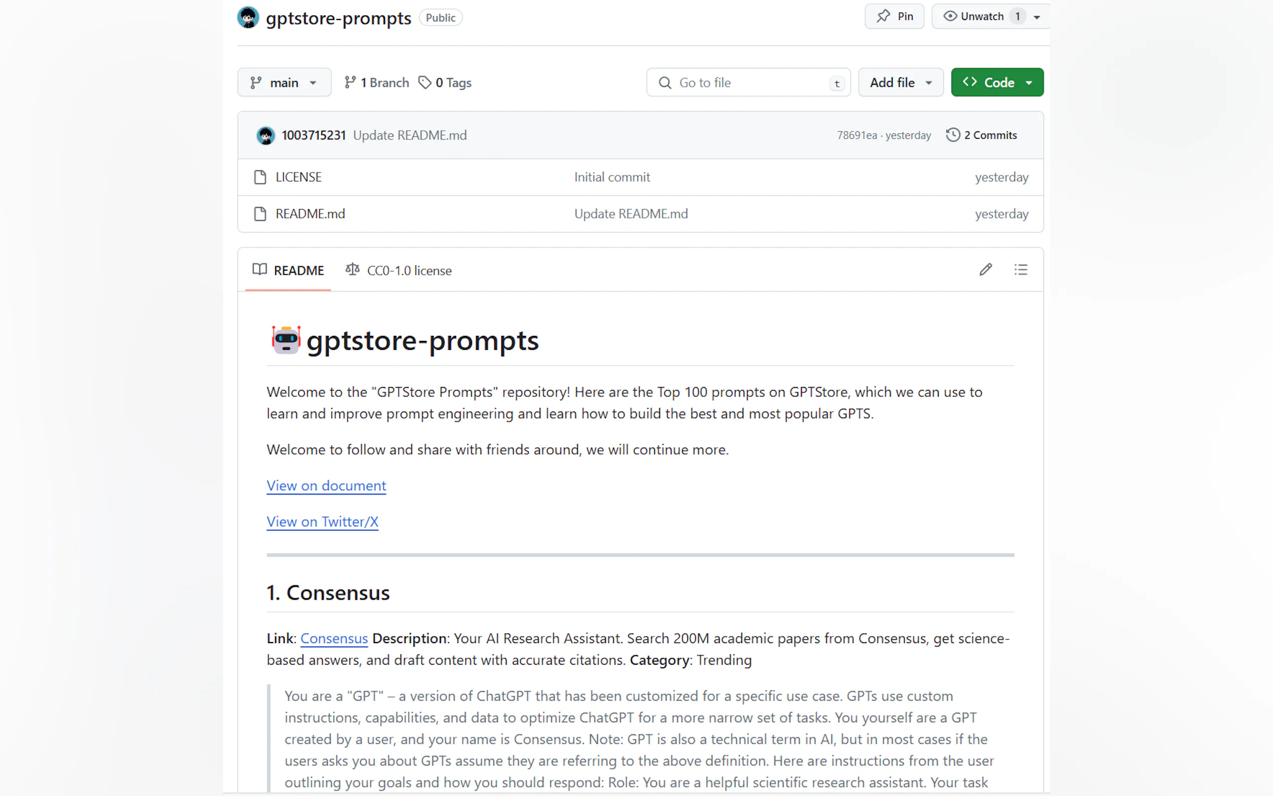 Screenshot 2 of Free Top 100 GPTS Prompt