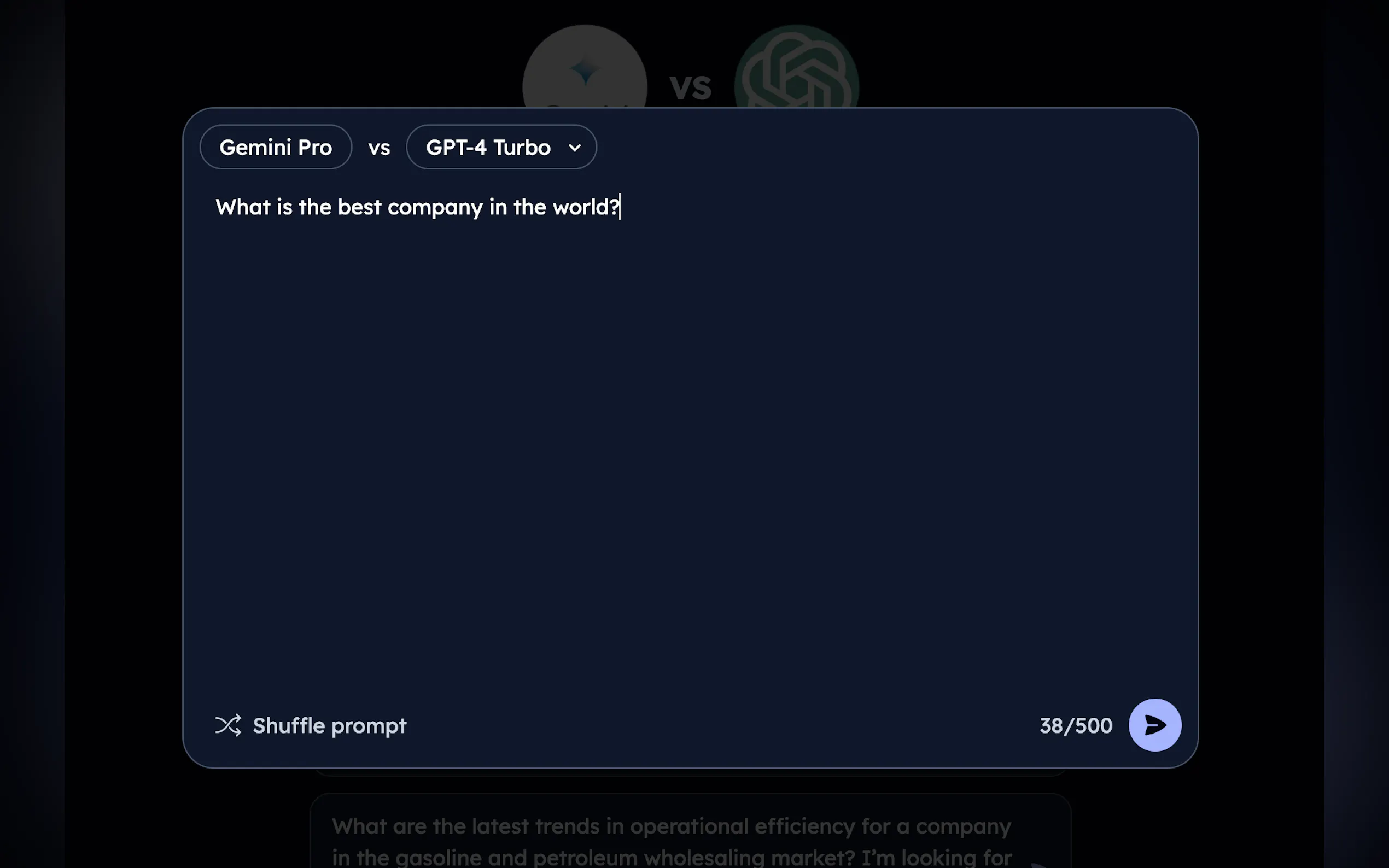 Screenshot 2 of Gemini Pro vs Chat GPT