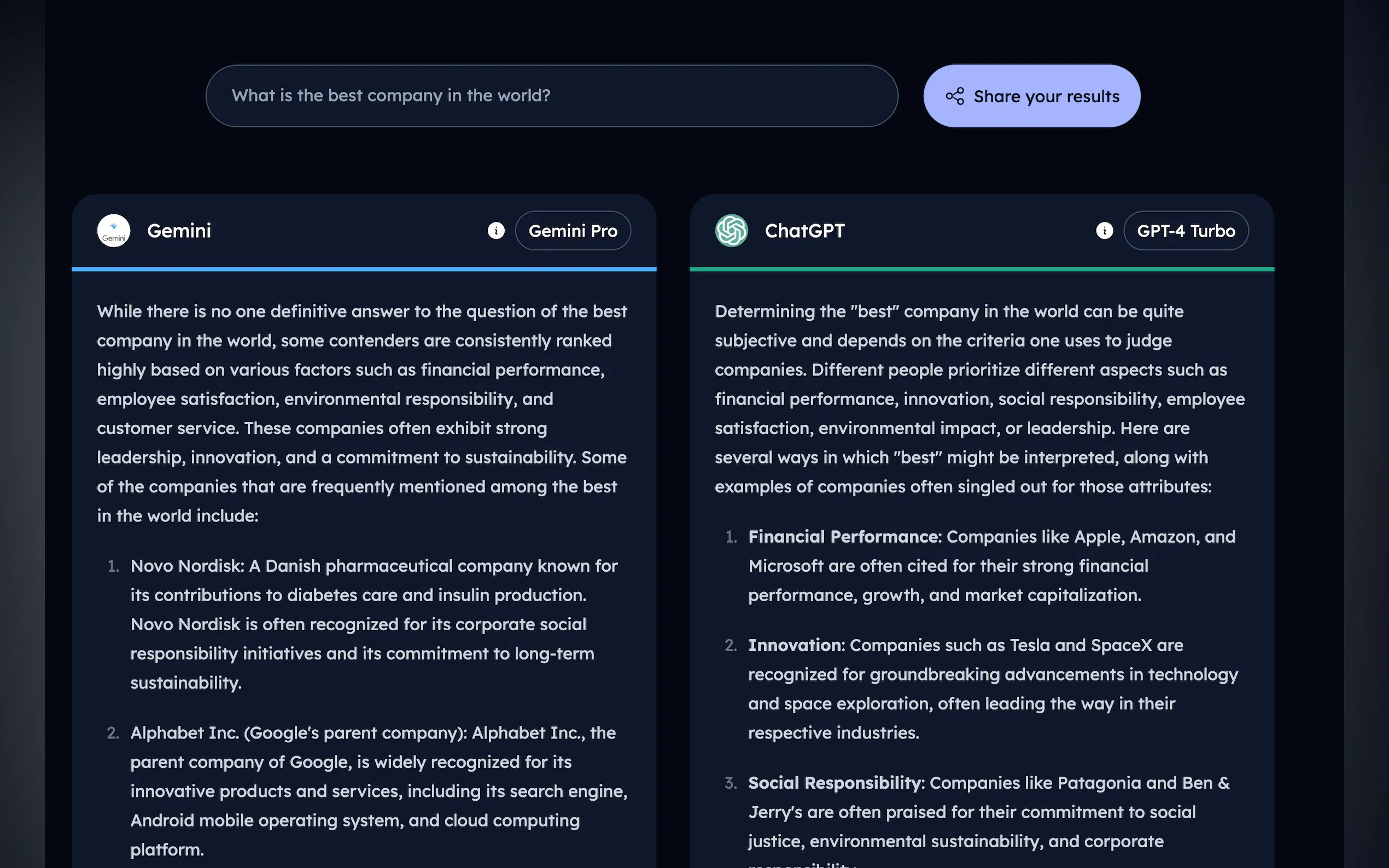 Screenshot 3 of Gemini Pro vs Chat GPT