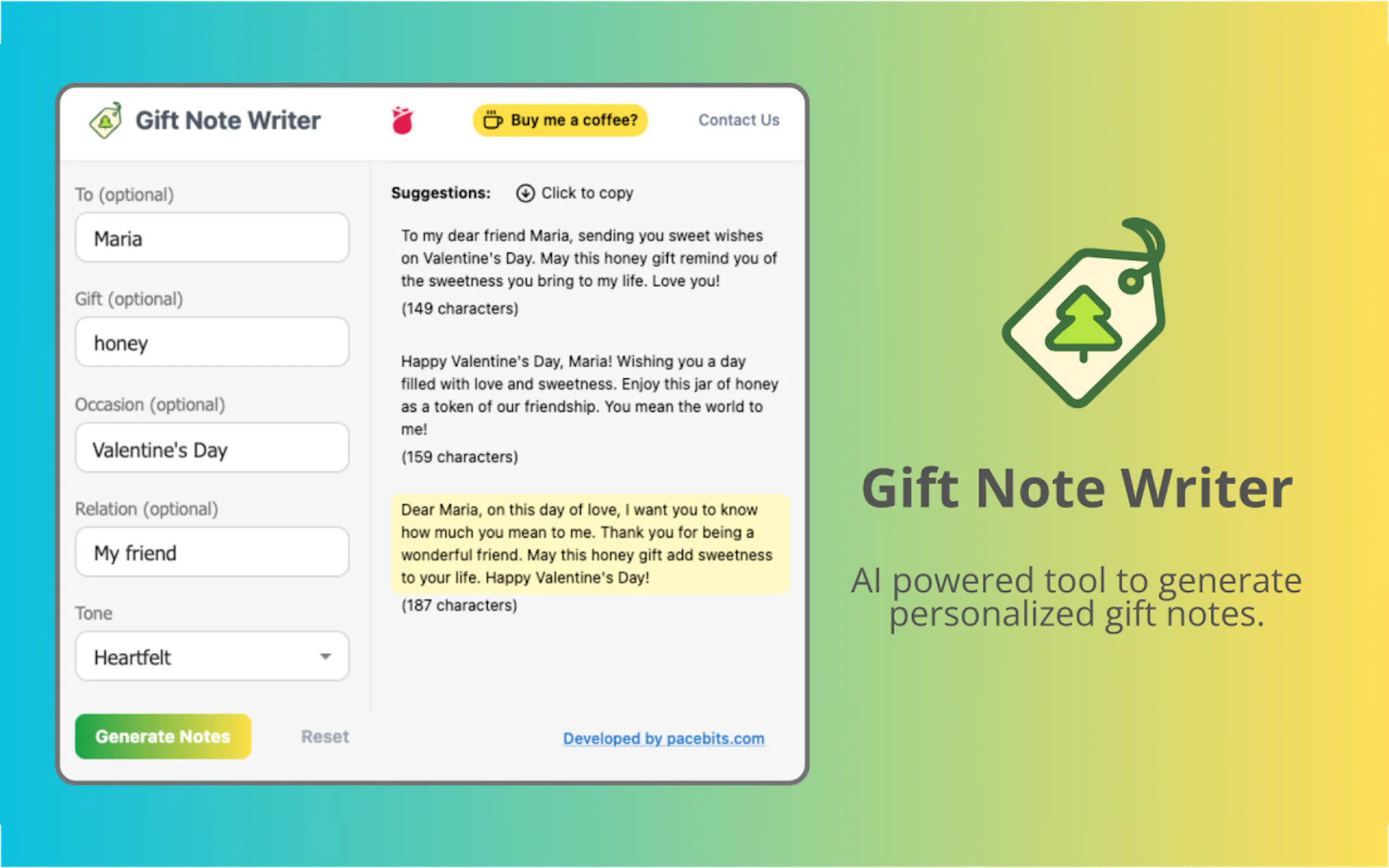 Screenshot 2 of Gift Note Writer