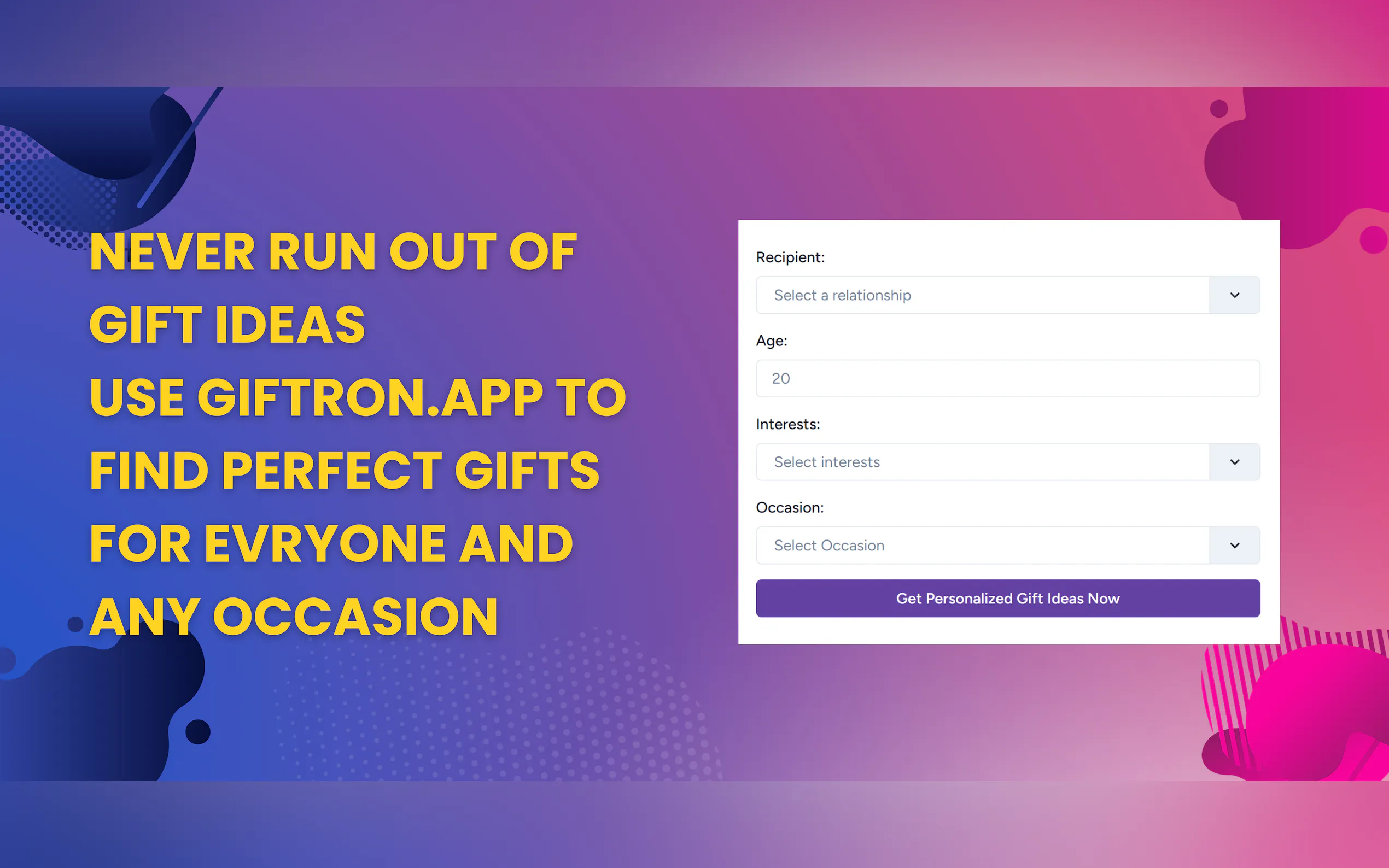 Giftron: Personalized Gift finder