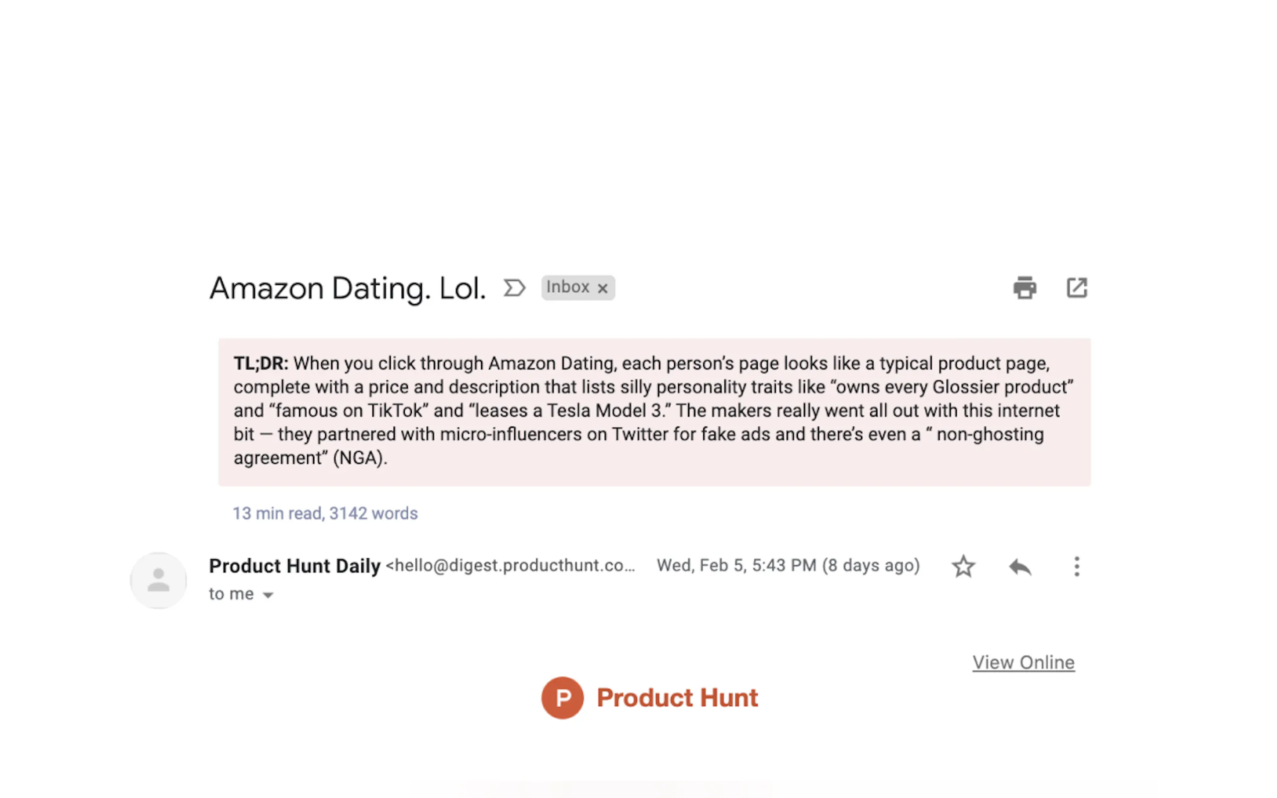 Screenshot 2 of Gmail Summarization