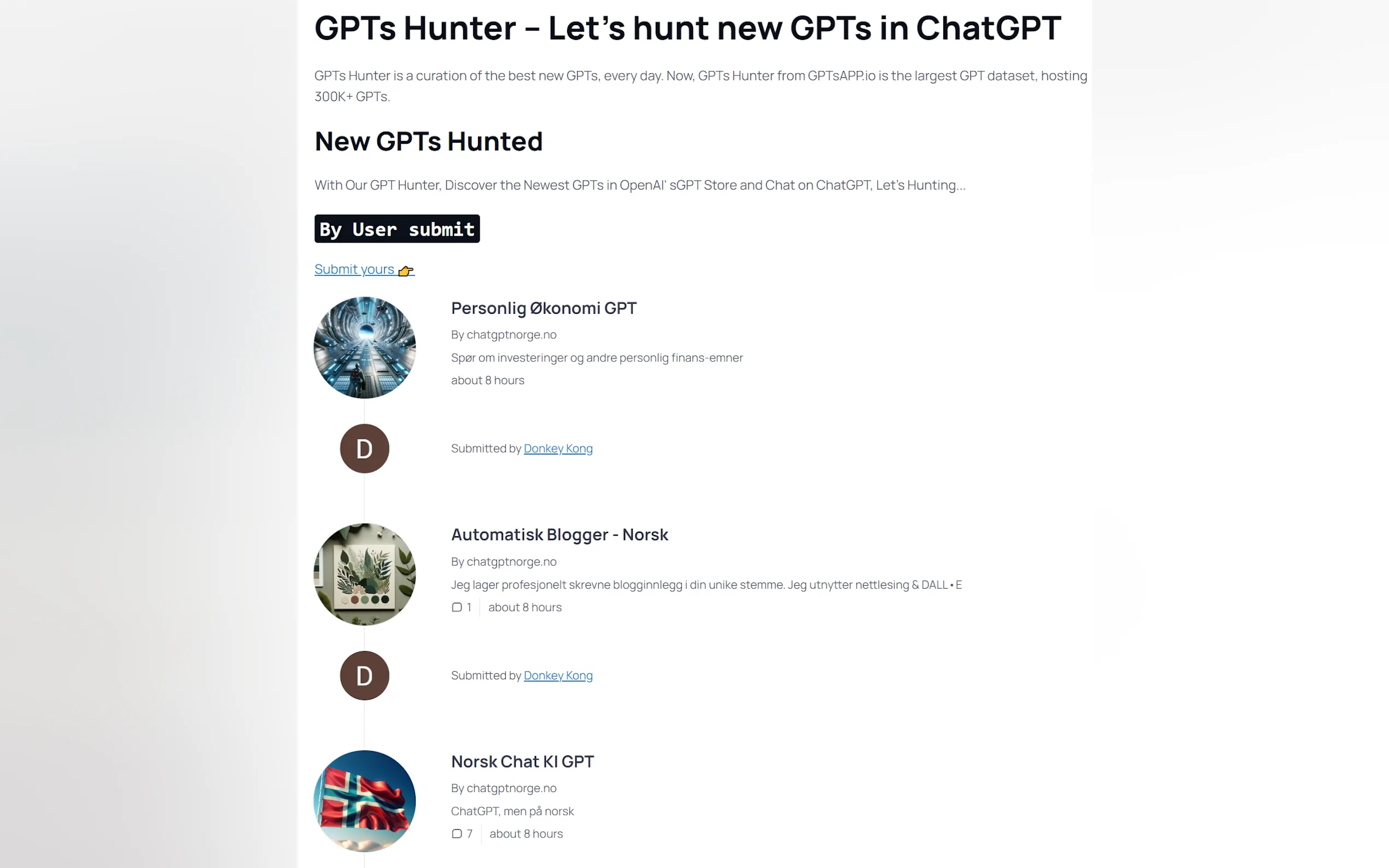 Screenshot 2 of GPTs Hunt