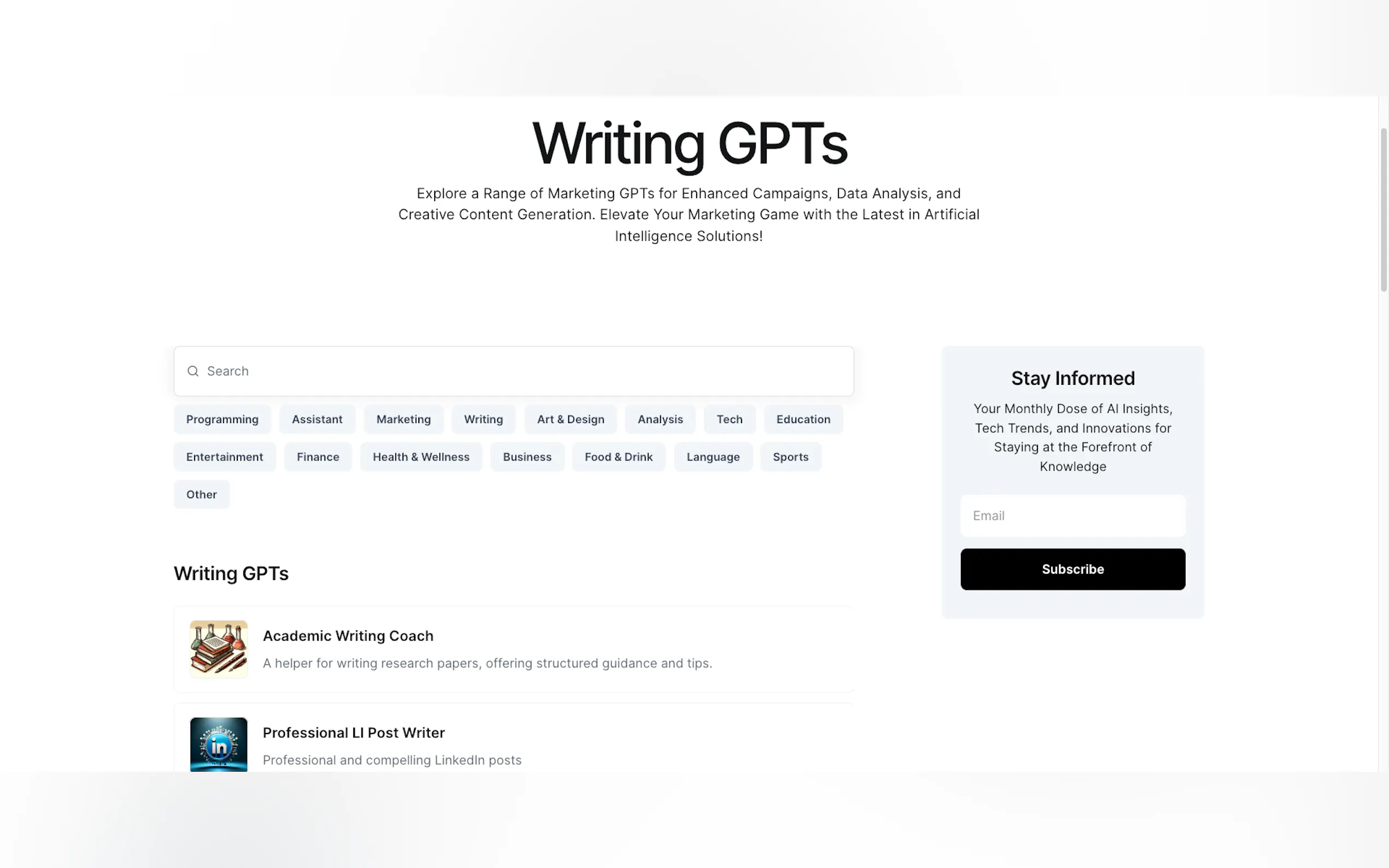 Screenshot 2 of GPTs List