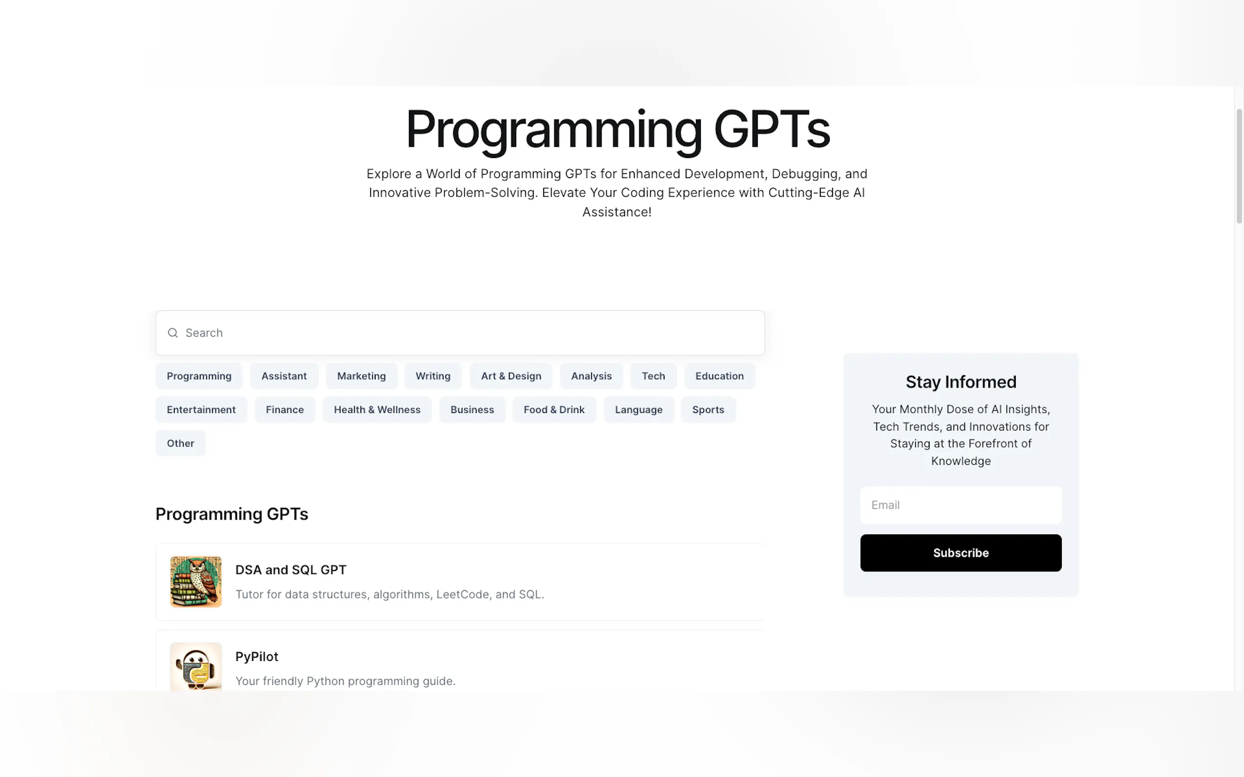 Screenshot 3 of GPTs List
