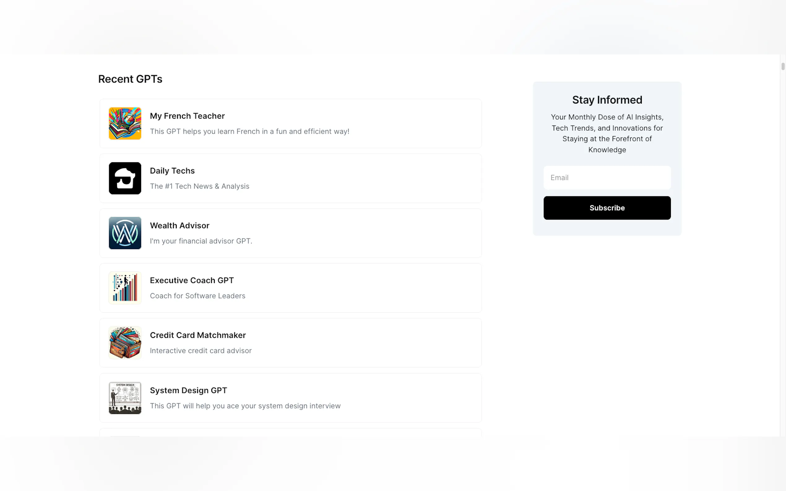 Screenshot 5 of GPTs List