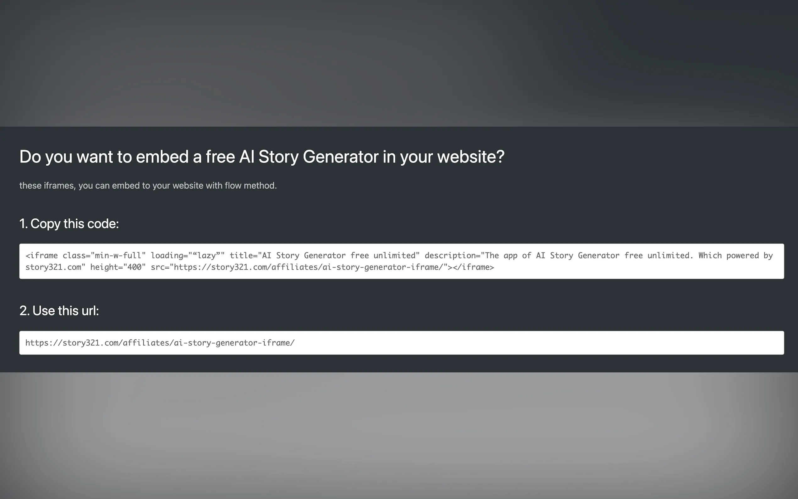 Screenshot 3 of Iframes of AI Story Generator