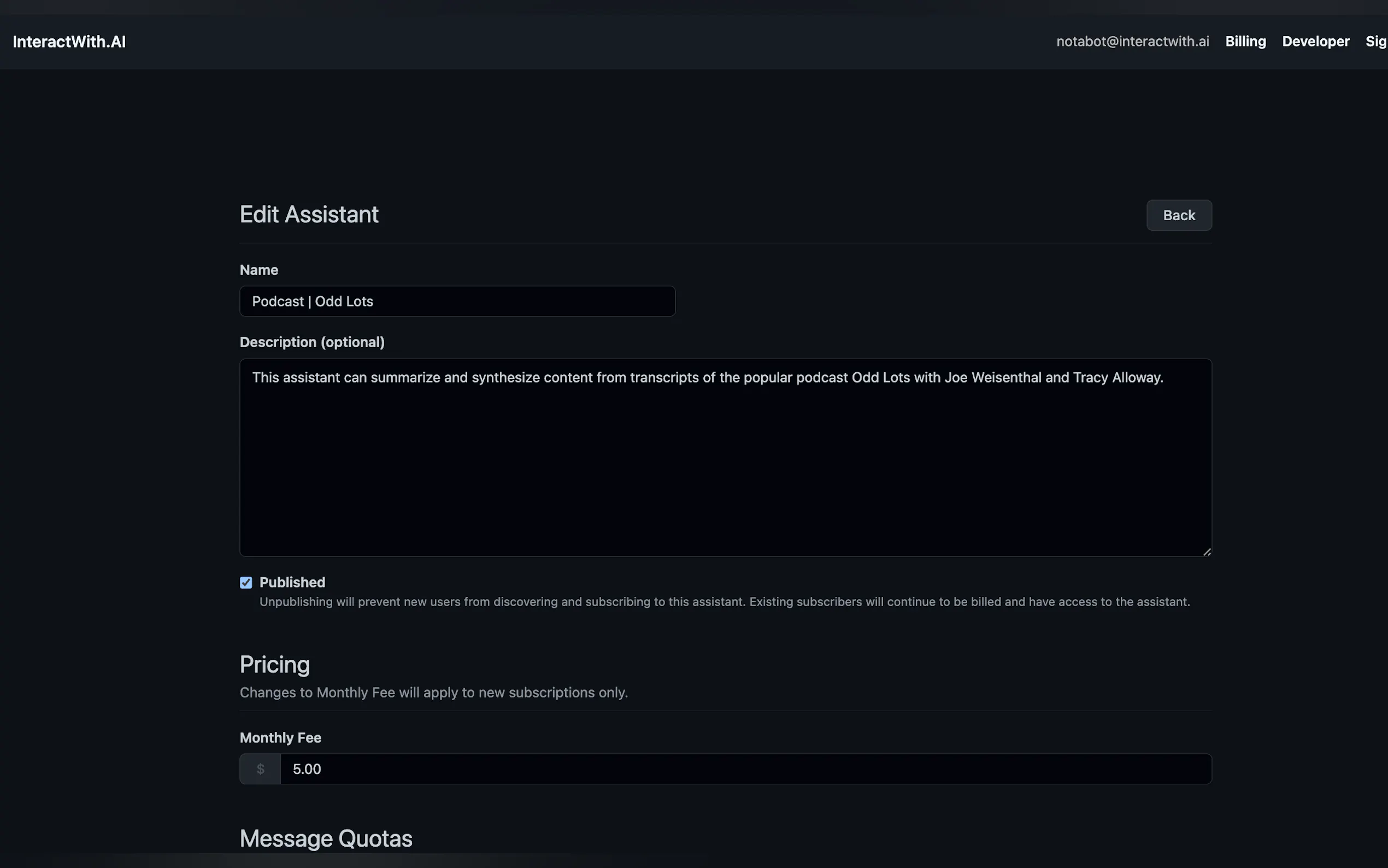 Screenshot 3 of InteractWith.AI Marketplace