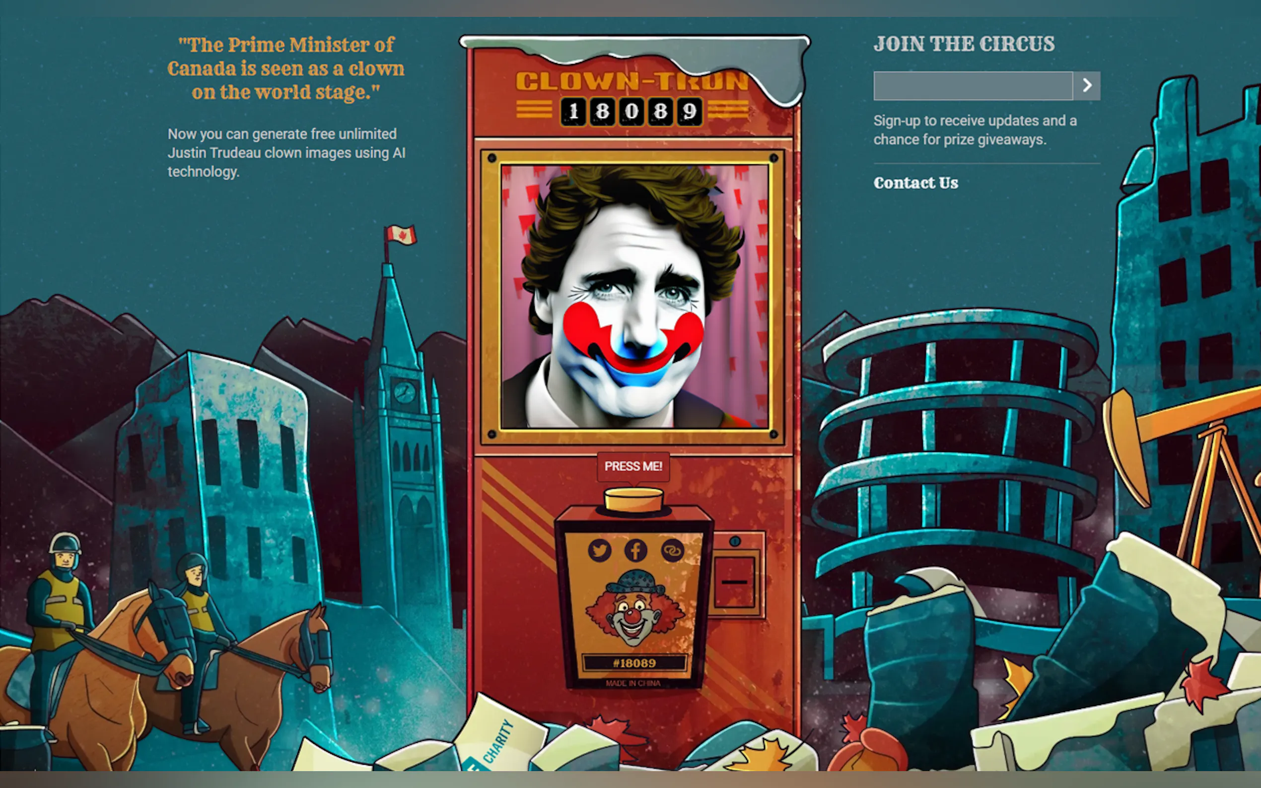 Justin Trudeau Clown Generator