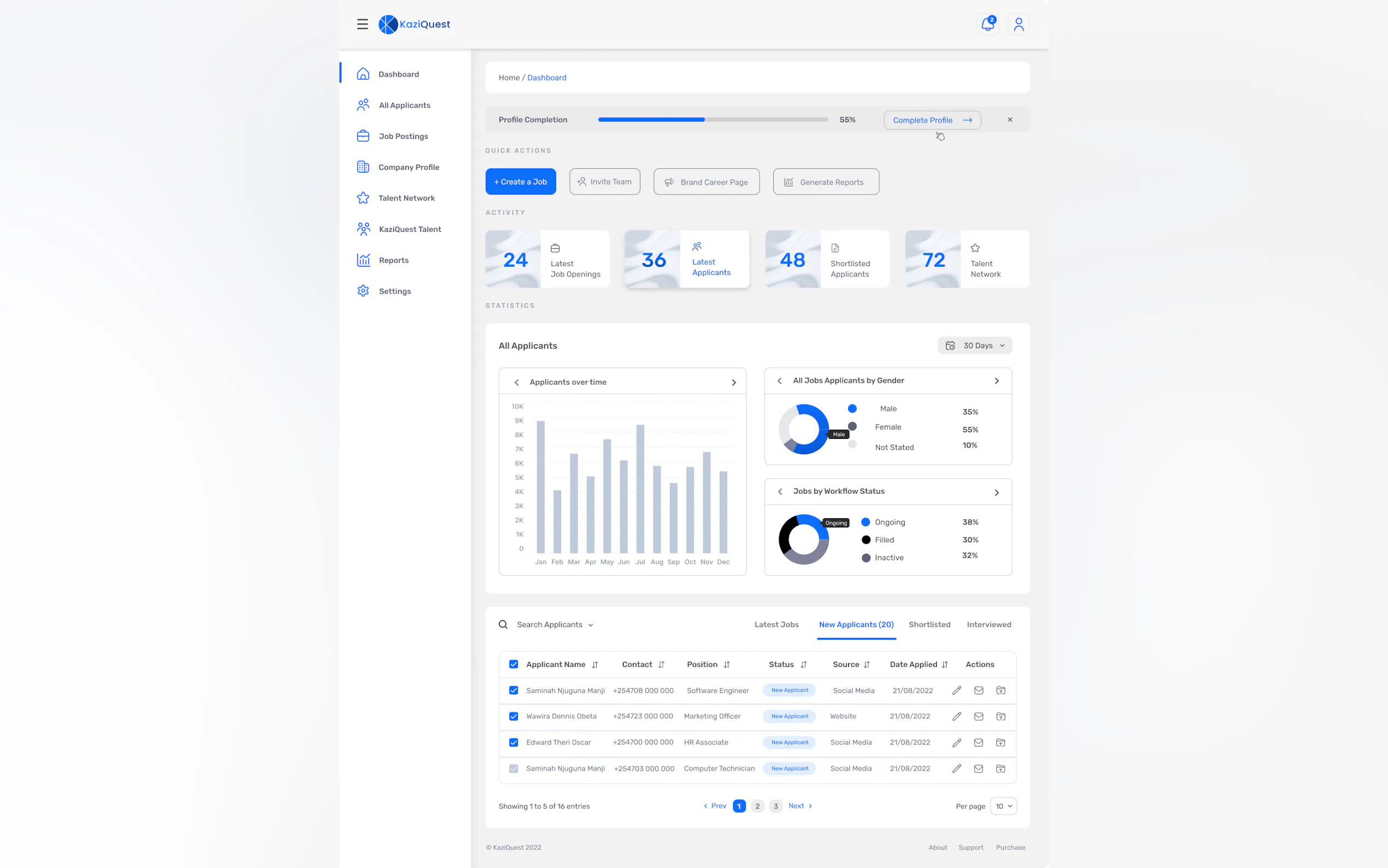 Screenshot 5 of KaziQuest e-Recruiting Software