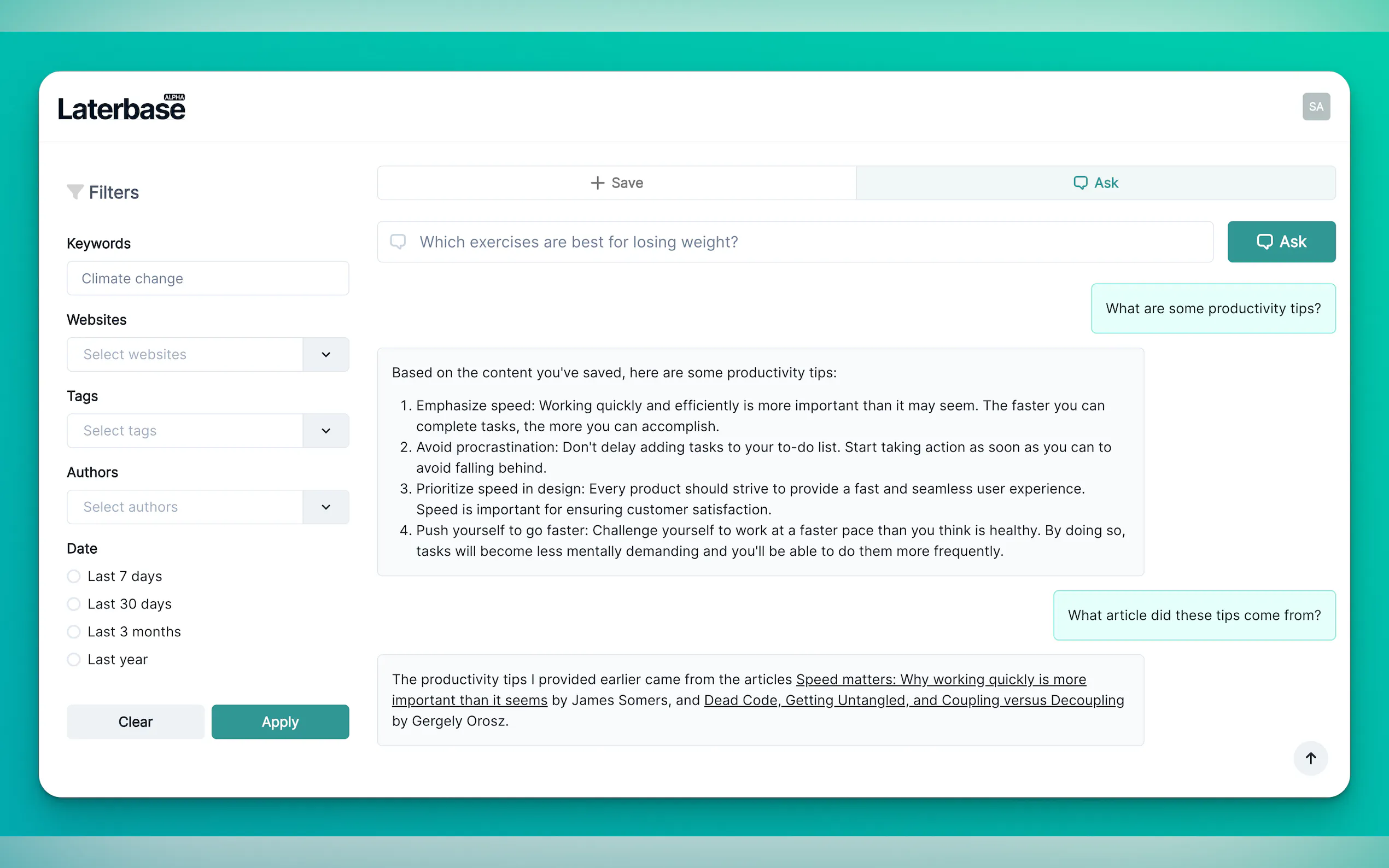 Screenshot 3 of Laterbase